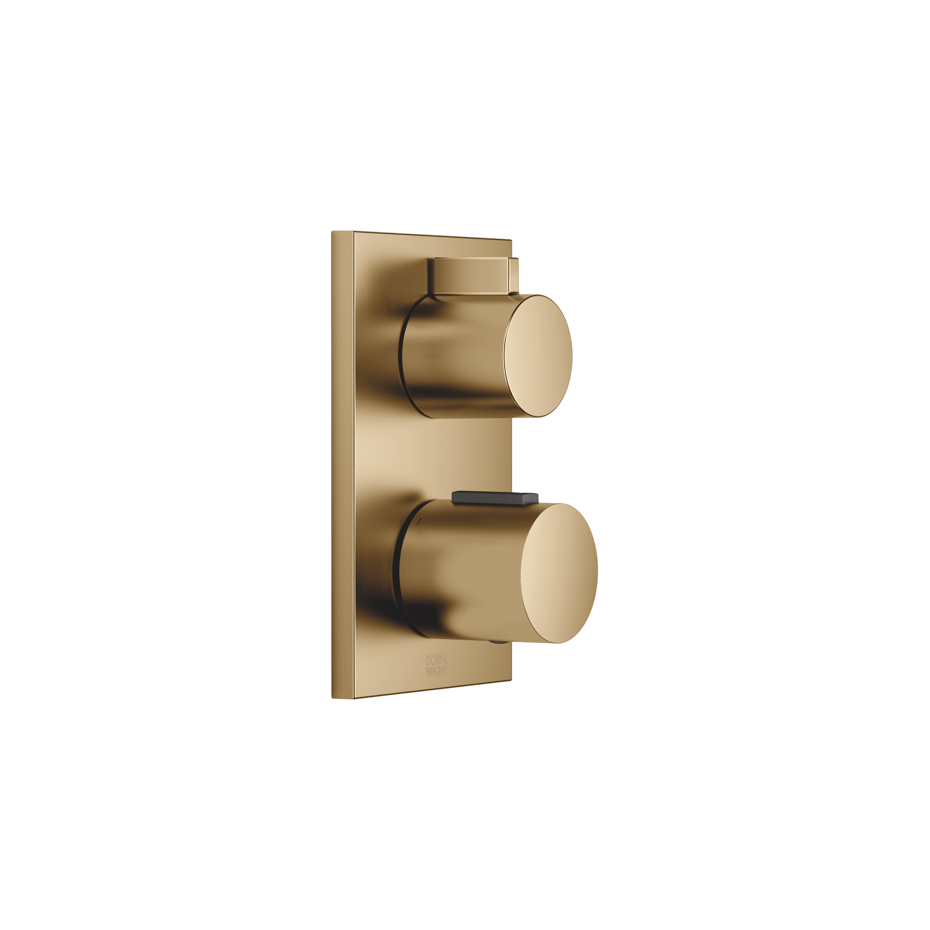 Concealed thermostat with one function volume control in Brushed Dark Brass (PVD)