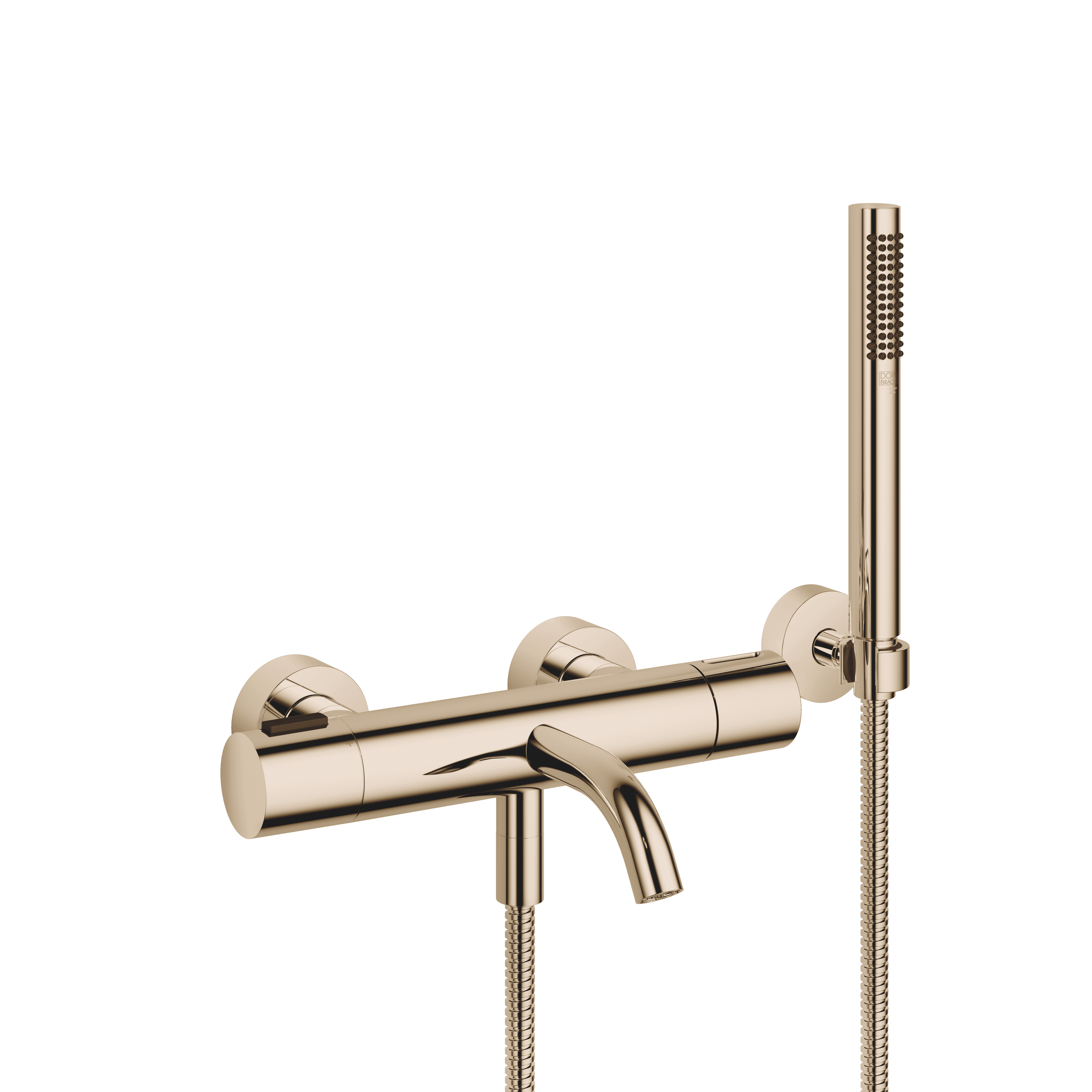 META Bath thermostat for wall mounting with hand shower set in Light Gold (PVD)