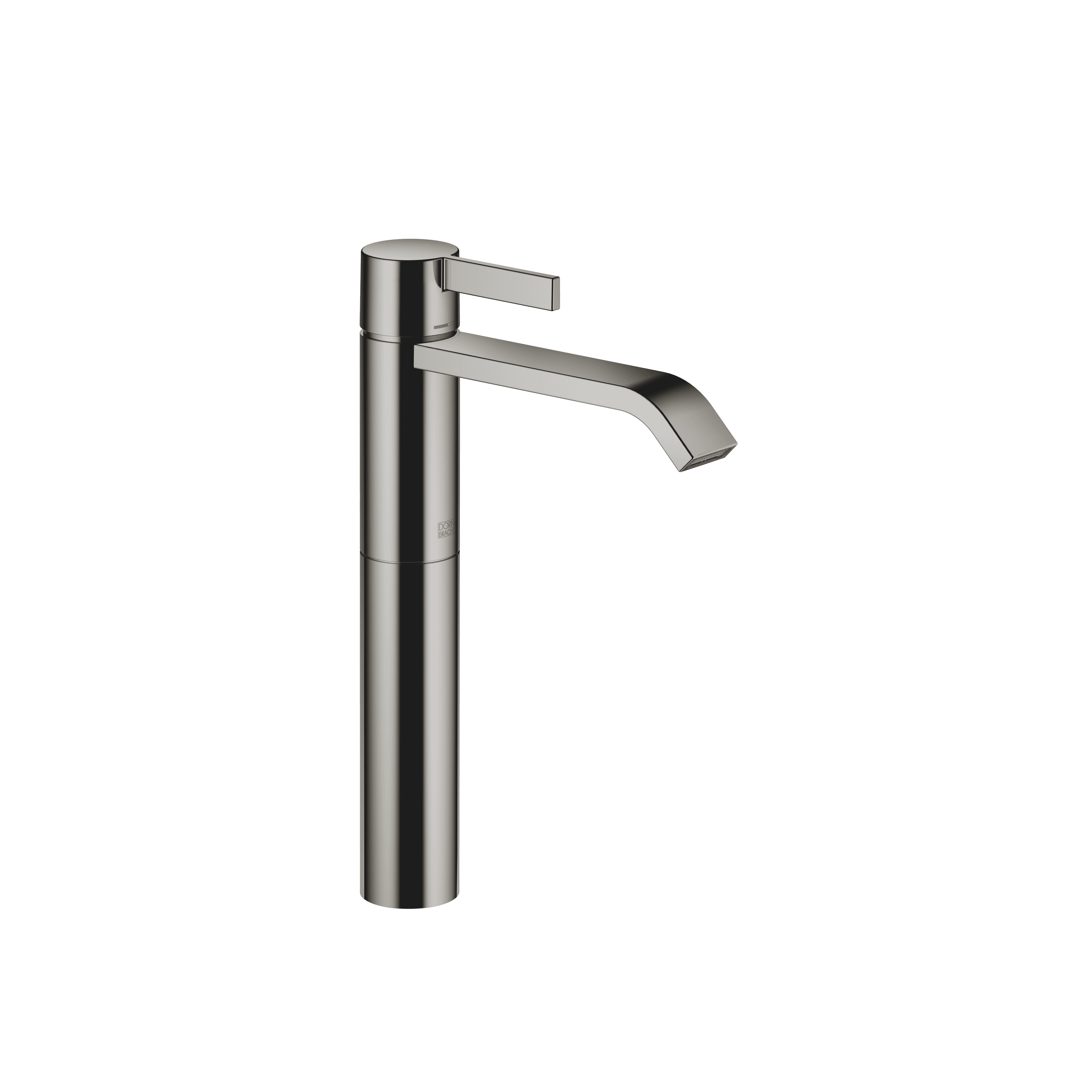 IMO Single-lever basin mixer with raised base without pop-up waste in Dark Chrome