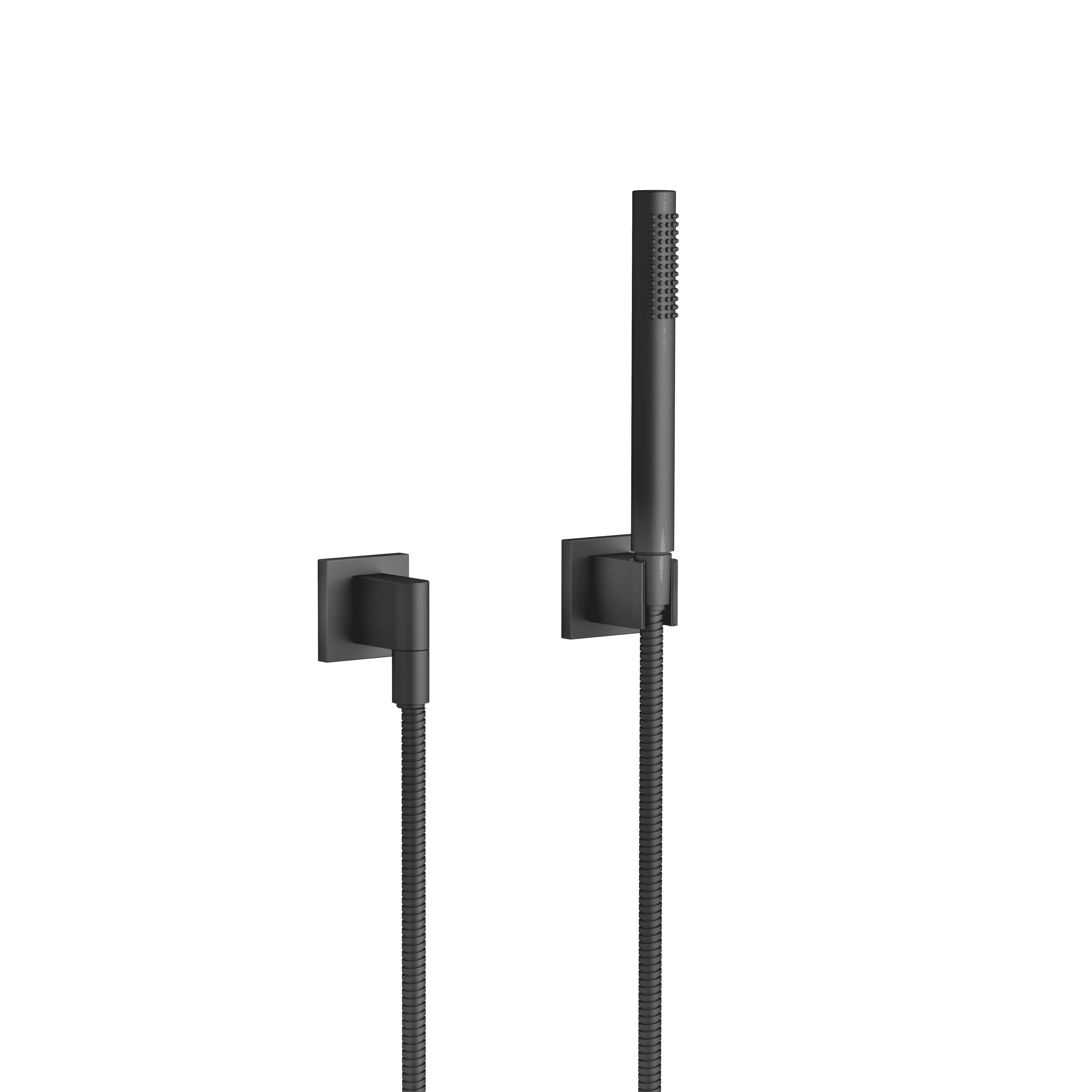 Hand shower set with individual rosettes FlowReduce in Matte Black