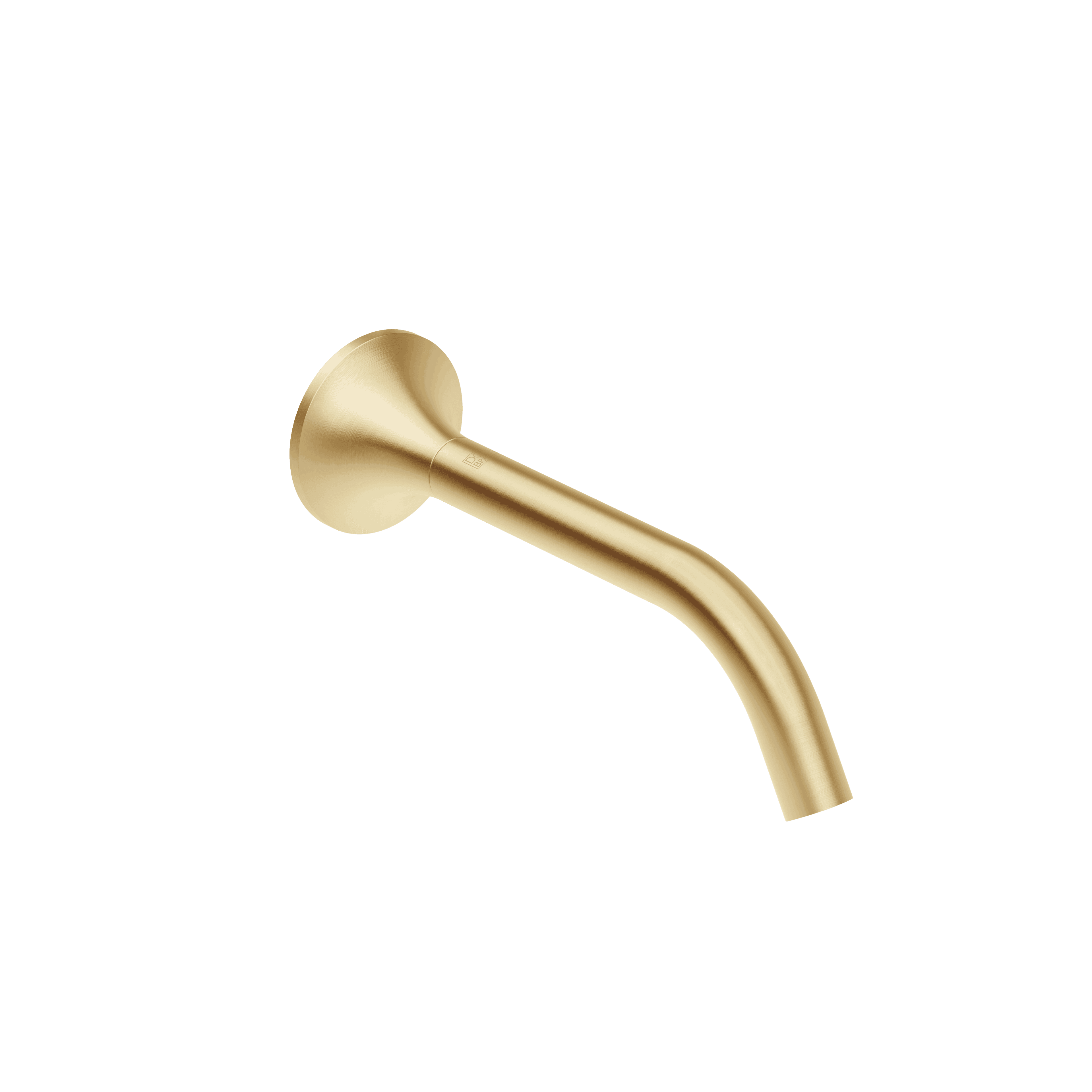 VAIA Wall-mounted basin spout without pop-up waste in Brushed Durabrass (23kt Gold)