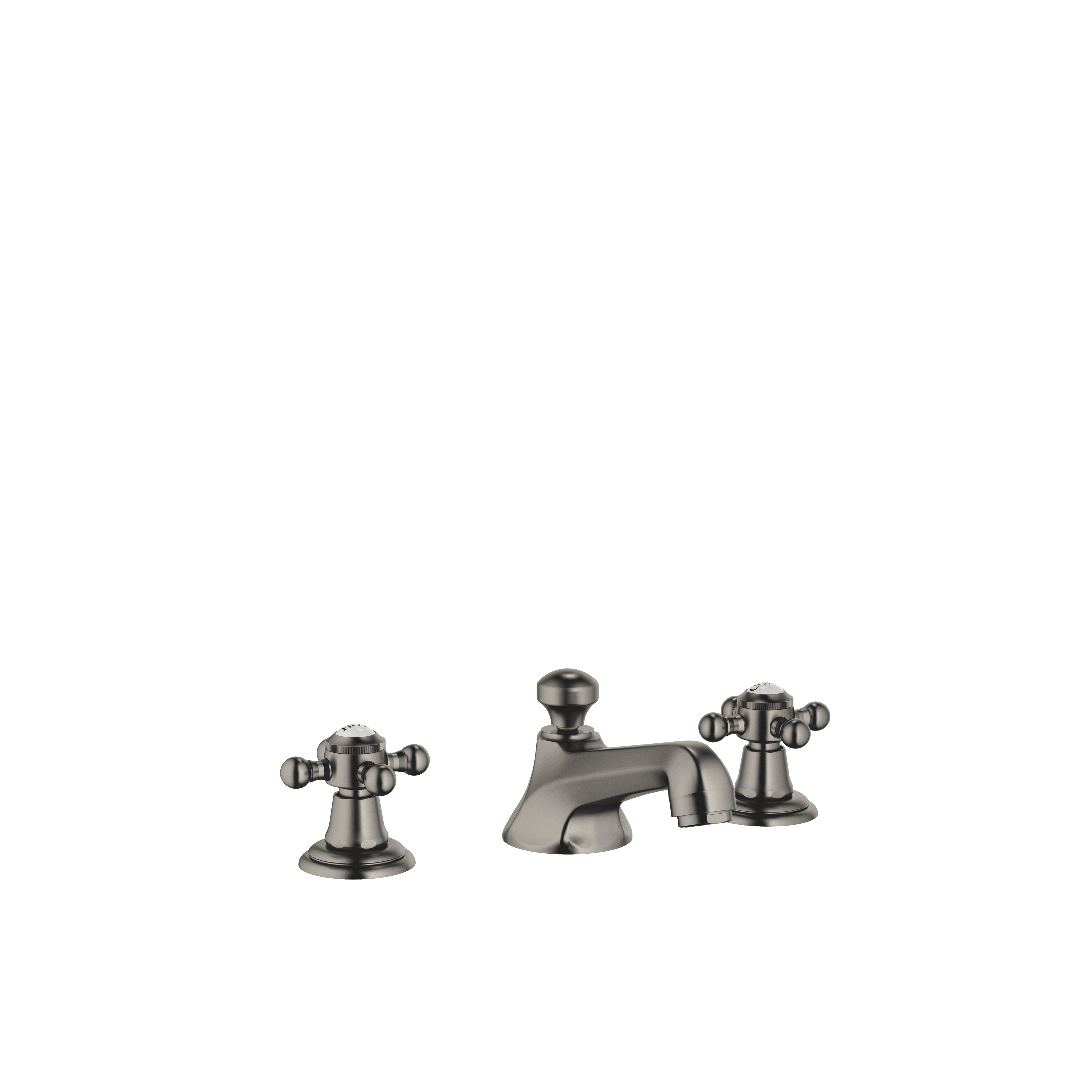 MADISON Three-hole basin mixer with pop-up waste in Brushed Dark Platinum
