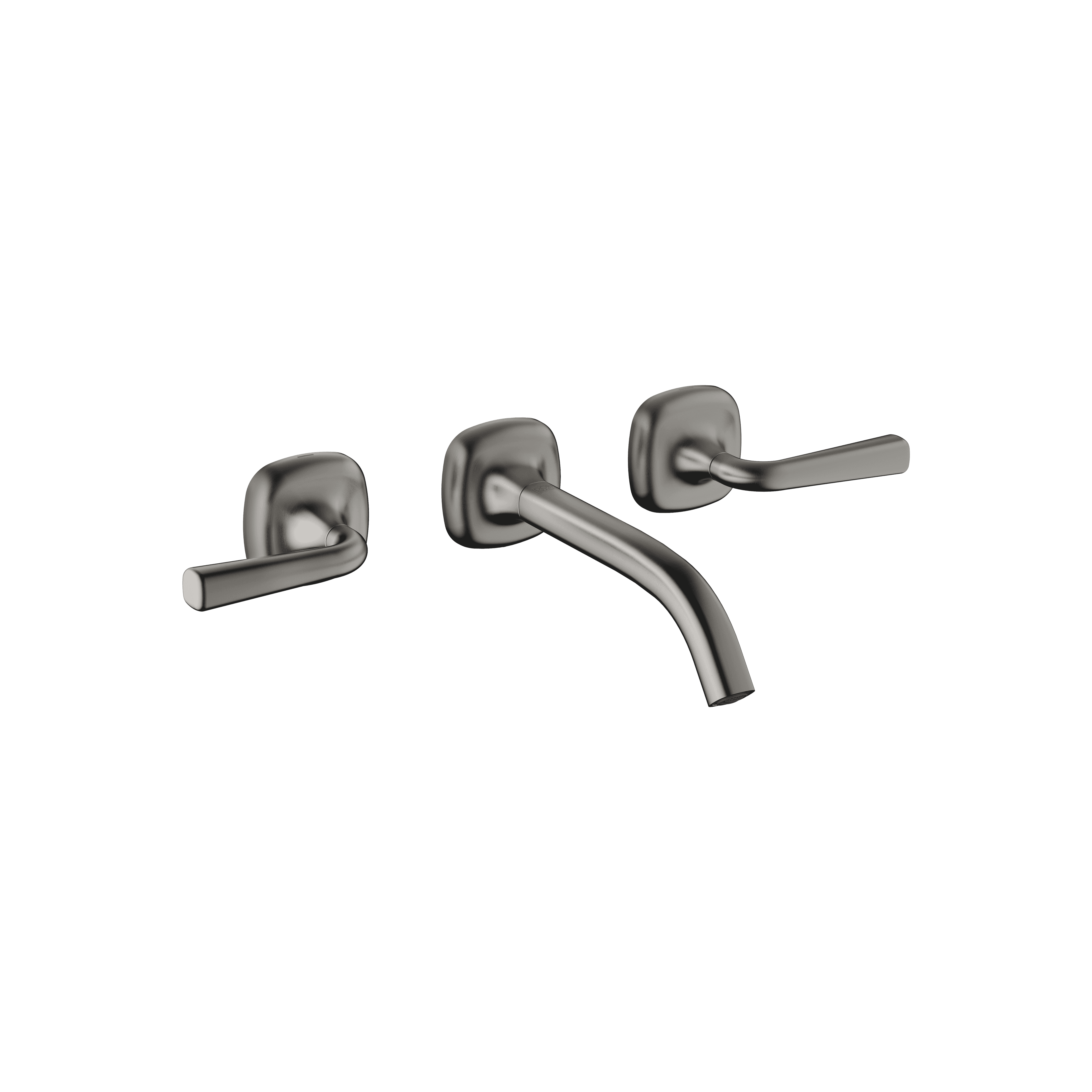 COYA Wall-mounted basin mixer without pop-up waste in Brushed Dark Platinum