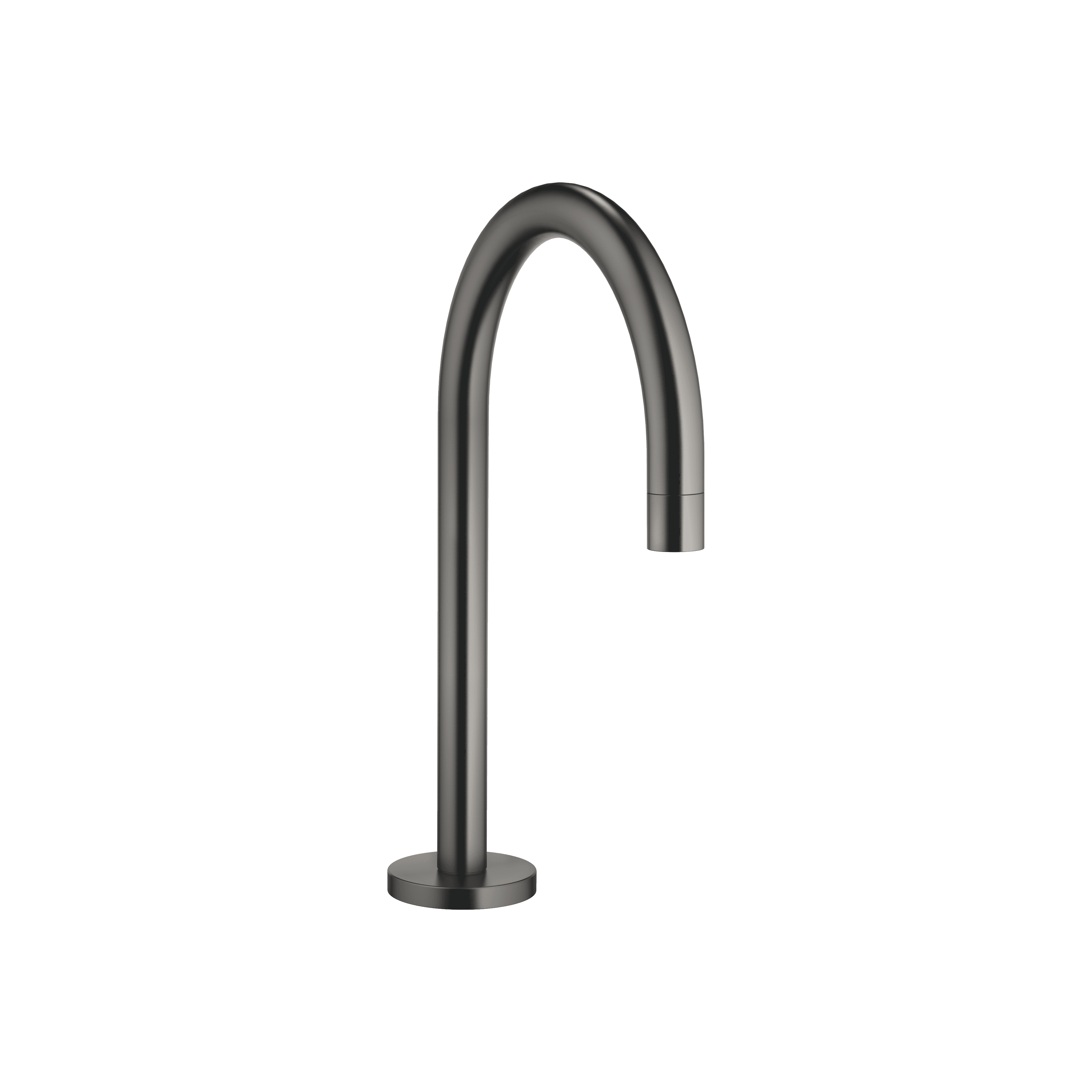 Deck-mounted basin spout without pop-up waste in Brushed Dark Platinum