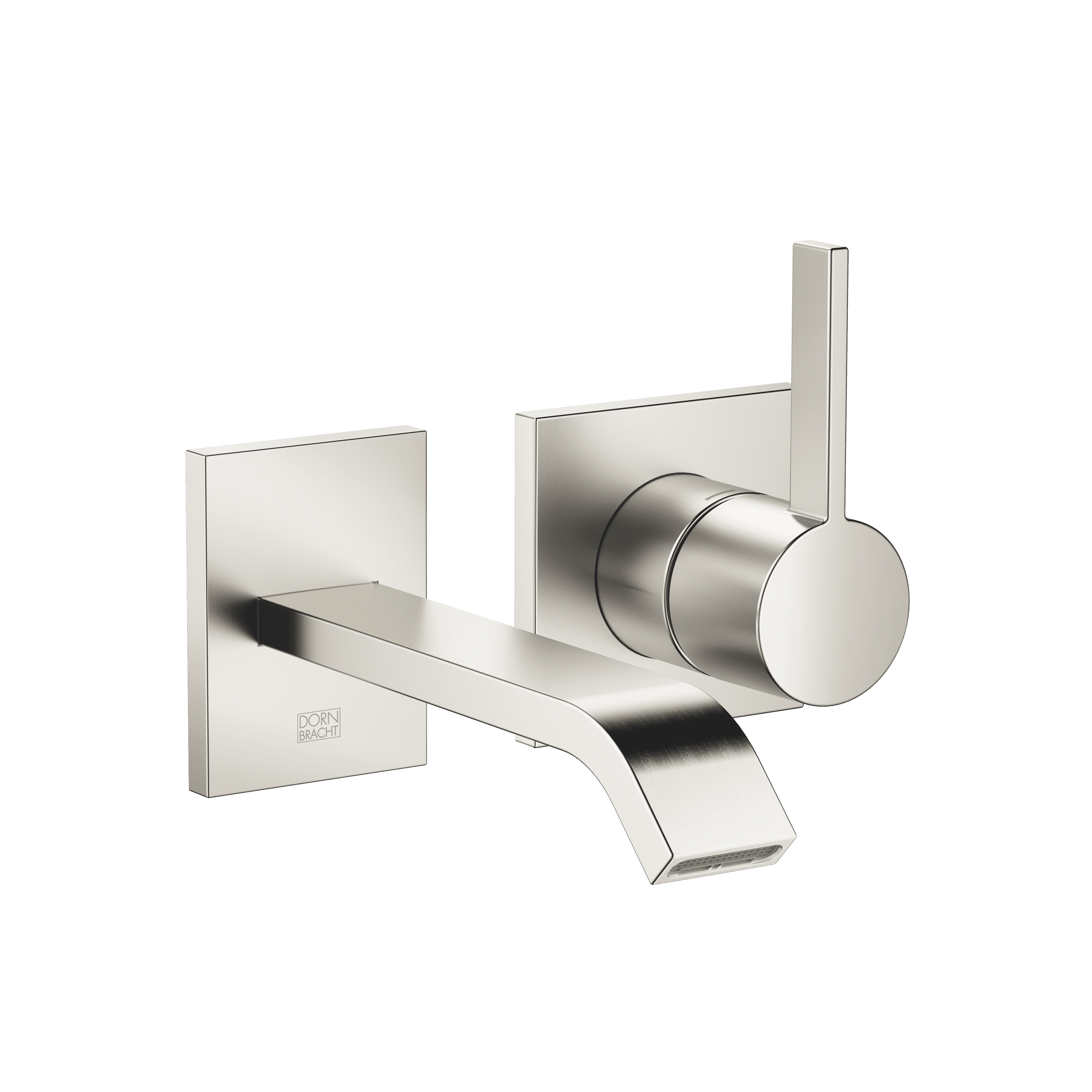 IMO Wall-mounted single-lever basin mixer without pop-up waste in Brushed Platinum