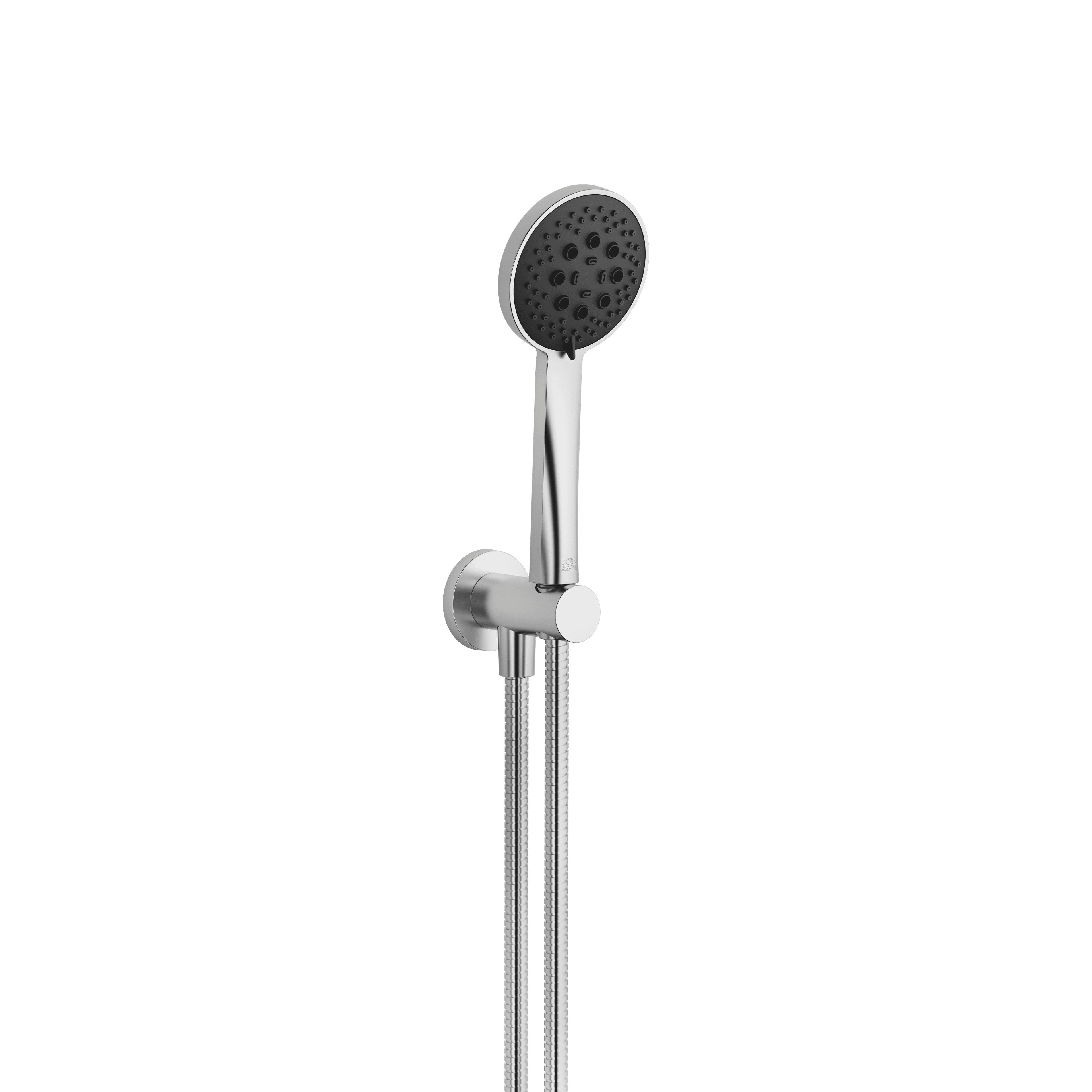 Hand shower set with integrated shower holder in Brushed Chrome