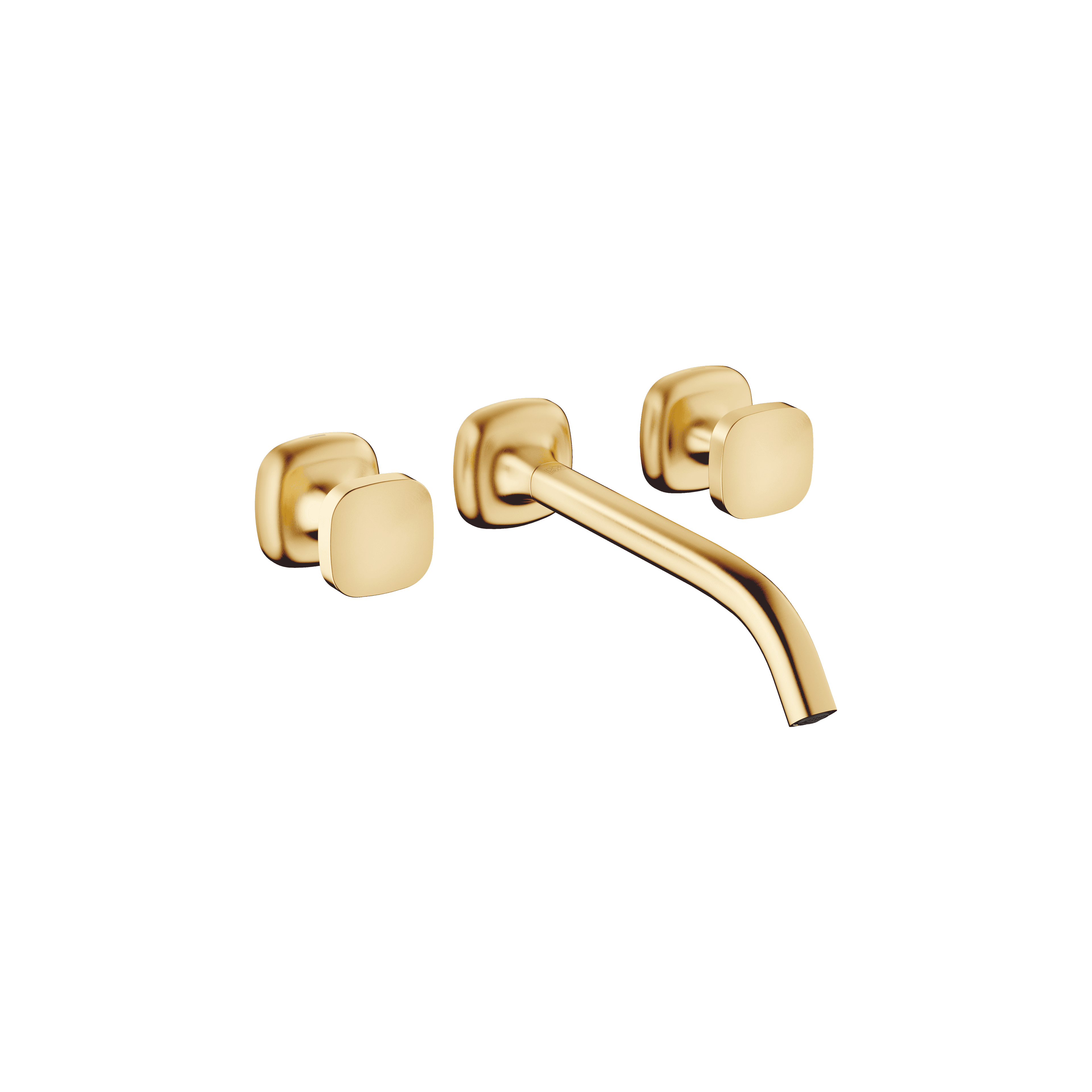 COYA Wall-mounted basin mixer without pop-up waste in Brushed Durabrass (23kt Gold)