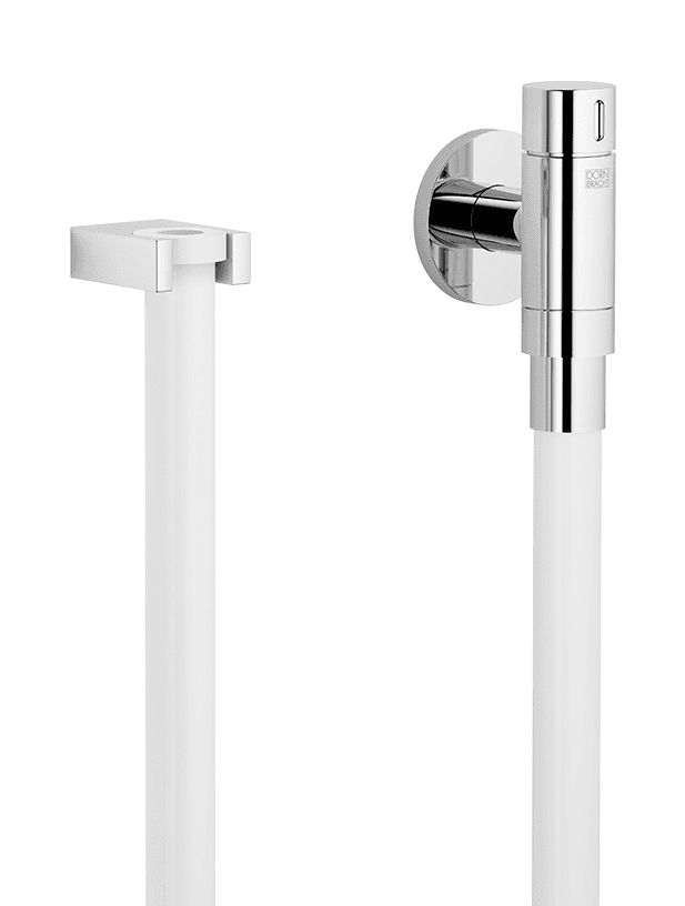 WATER TUBE Kneipp wall elbow with hose holder with individual rosettes in Brushed Chrome