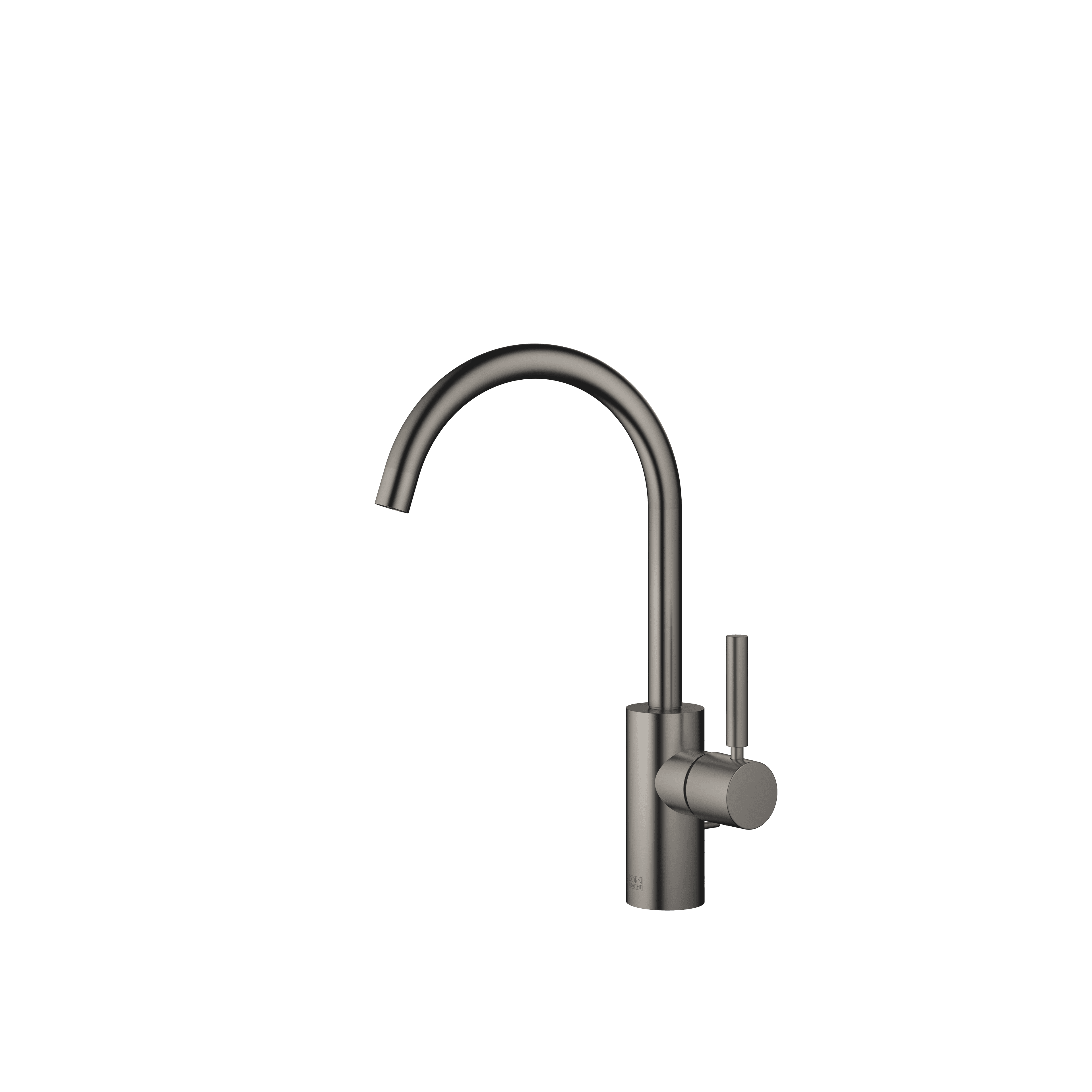 META Single-lever basin mixer with pop-up waste in Brushed Dark Platinum