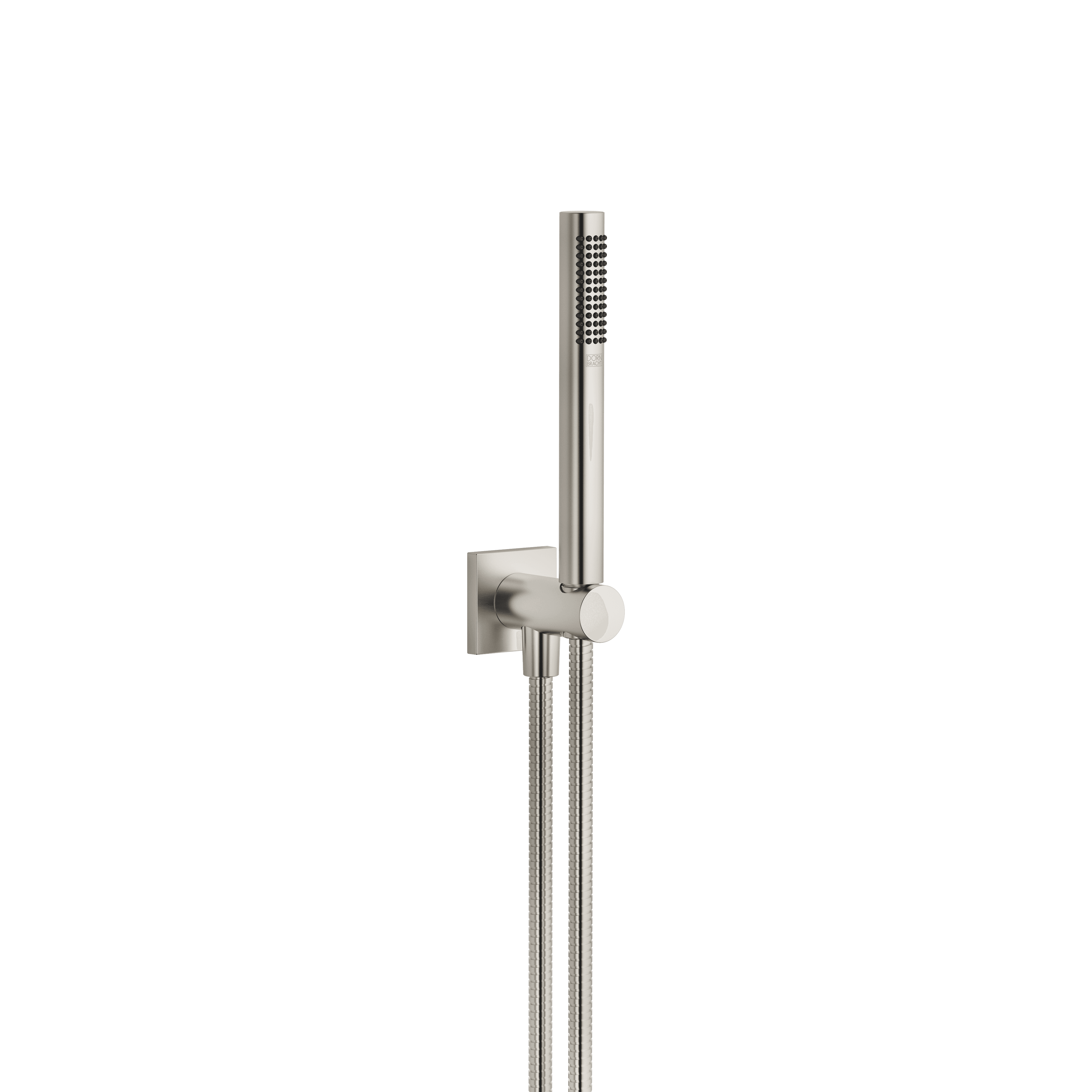 Hand shower set with integrated shower holder FlowReduce in Brushed Platinum