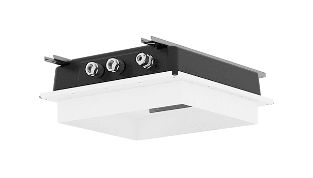 Concealed ceiling installation box for recessed ceiling installation with light - in Standard finish