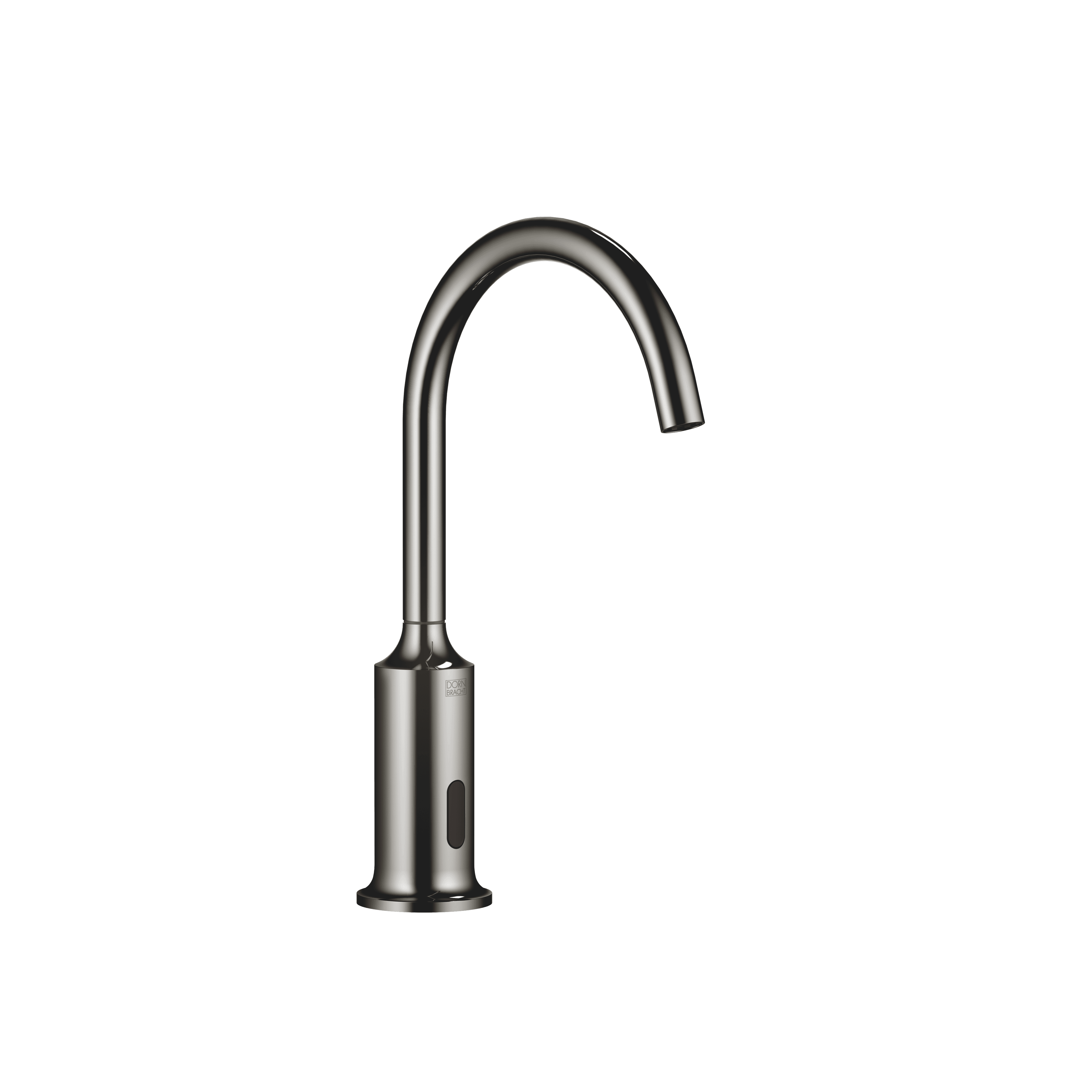 VAIA Touchfree Washstand fitting with electronic opening and closing function without pop-up waste in Dark Chrome