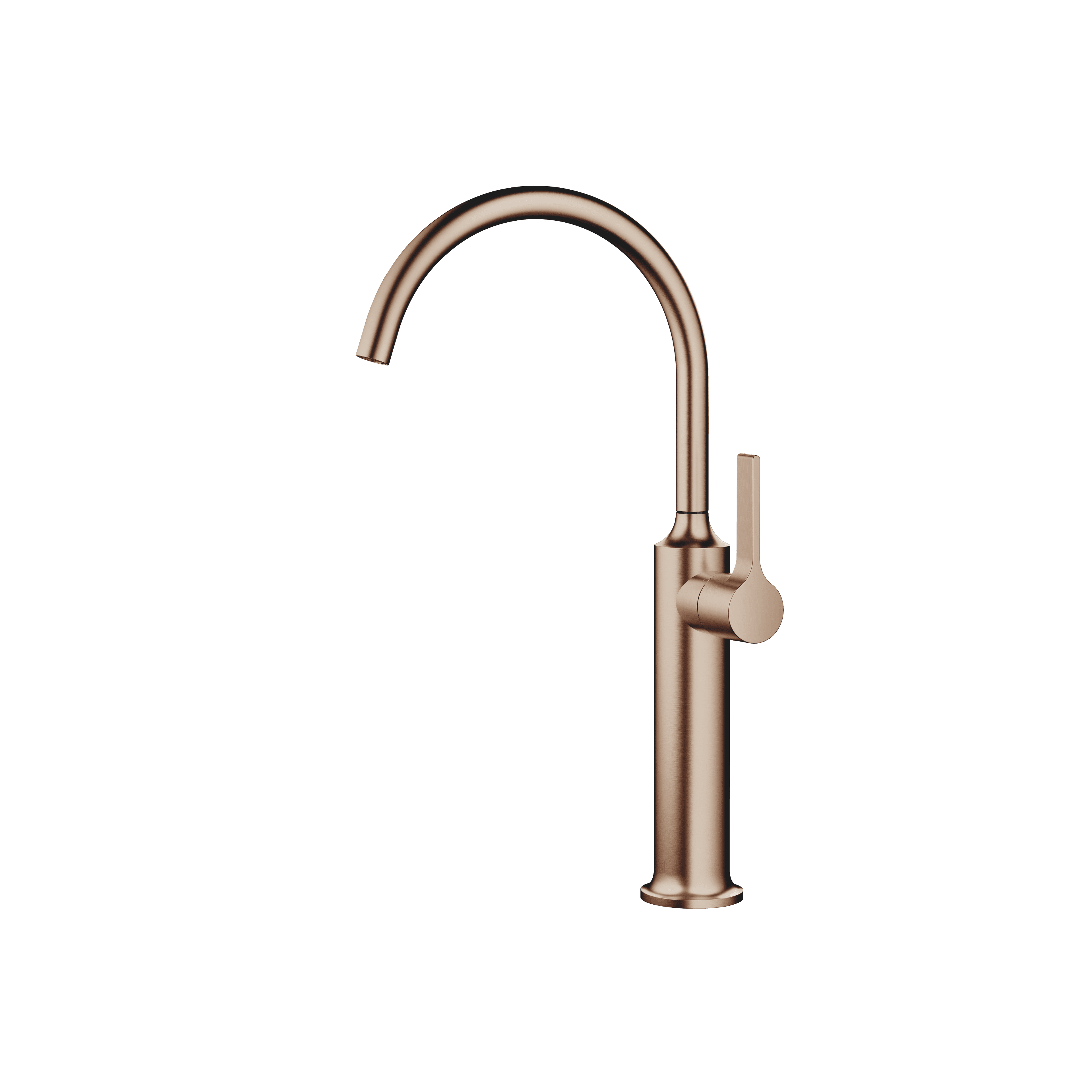 VAIA Single-lever basin mixer with raised base without pop-up waste in Brushed Bronze (PVD)
