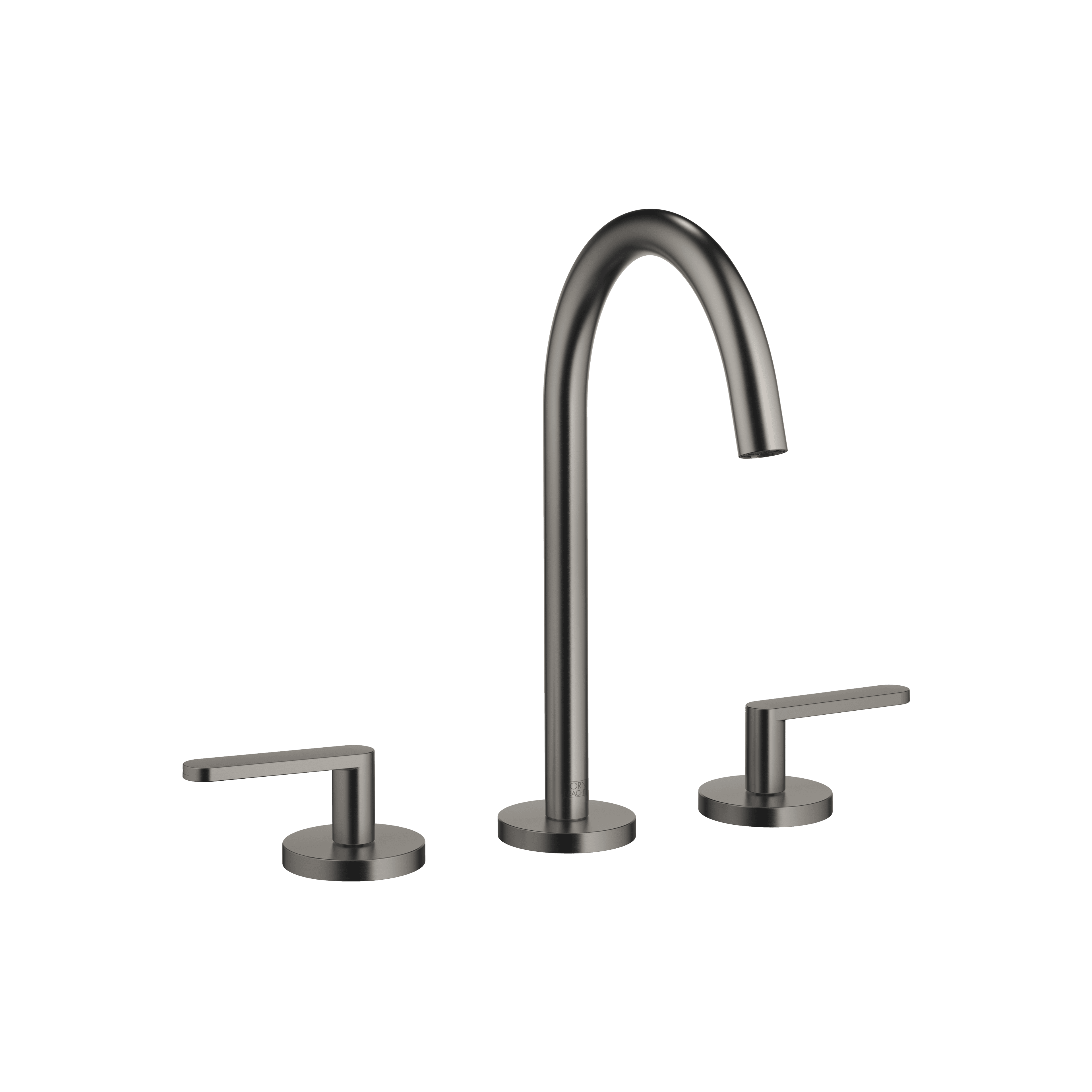 META Three-hole basin mixer with pop-up waste in Brushed Dark Platinum