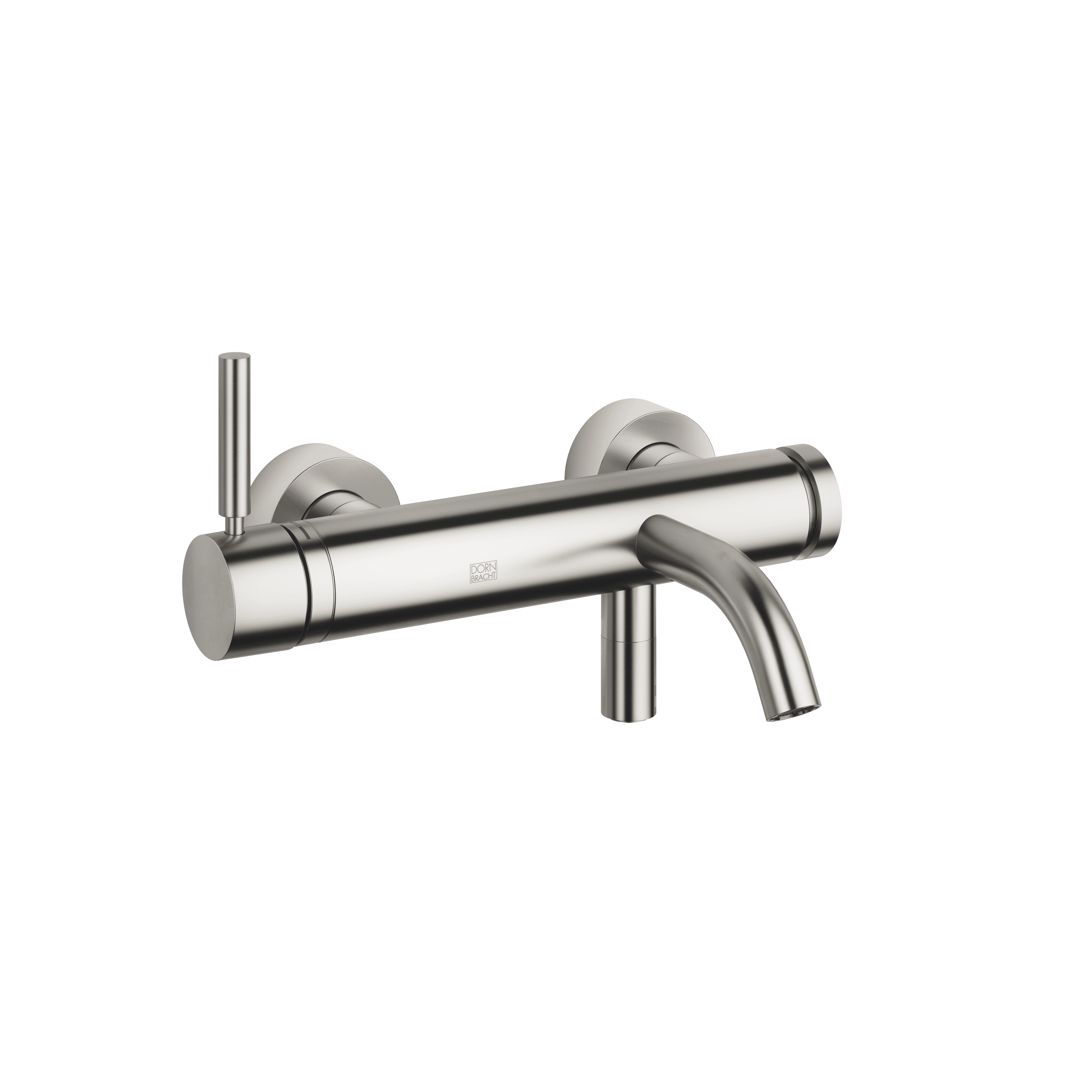 META Single-lever bath mixer for wall mounting without shower set in Brushed Platinum
