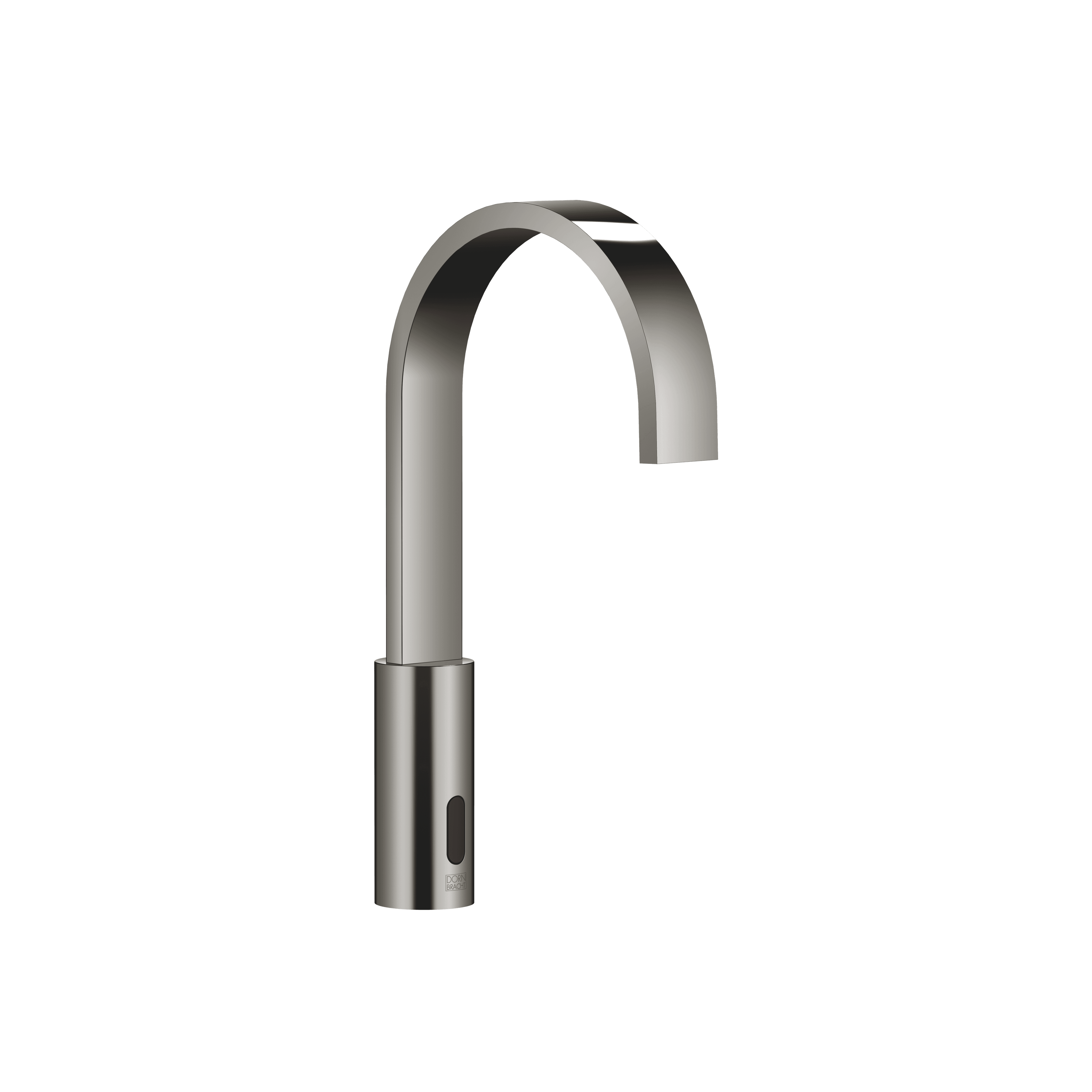 MEM Touchfree Washstand fitting with electronic opening and closing function without pop-up waste in Dark Chrome