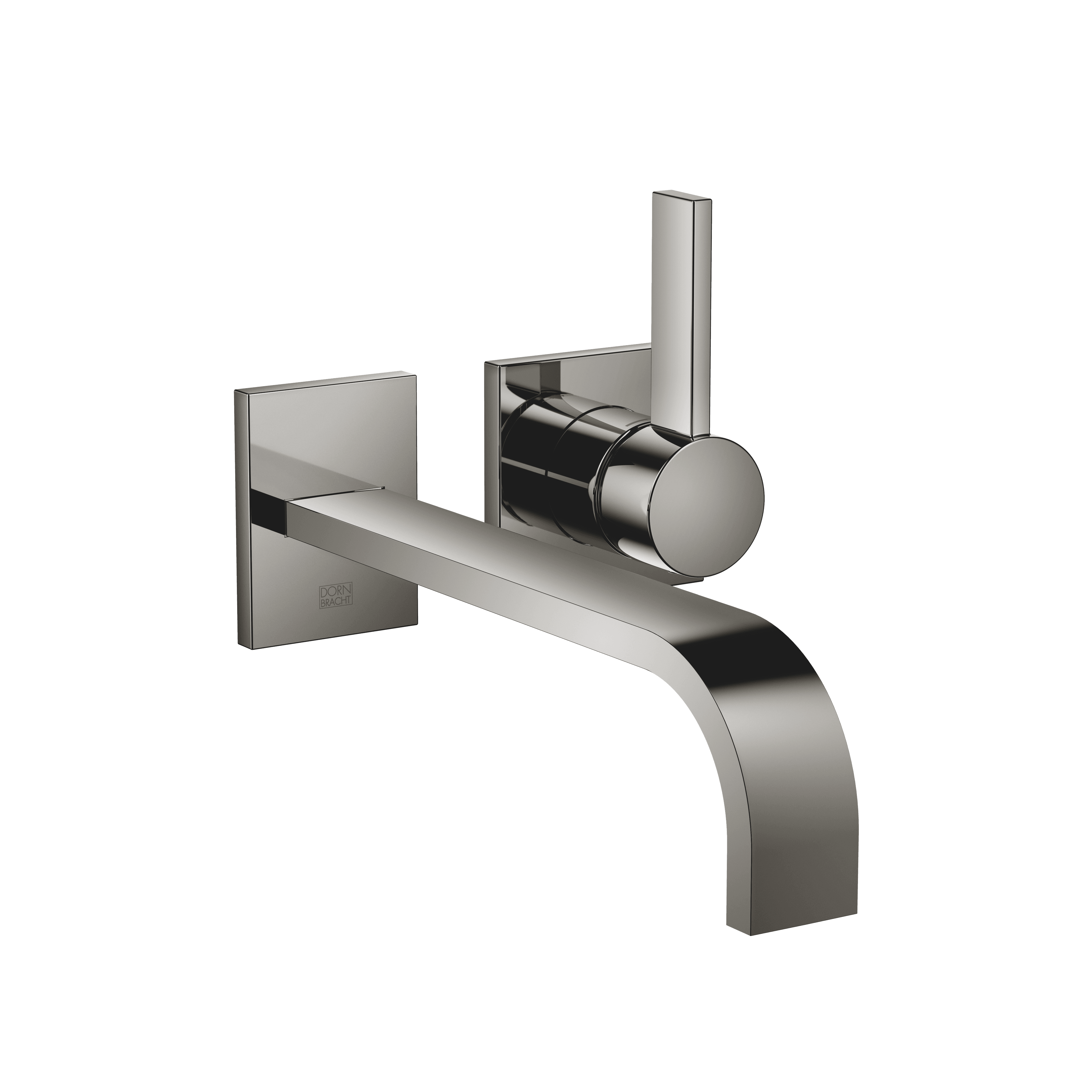 MEM Wall-mounted single-lever basin mixer without pop-up waste in Dark Chrome