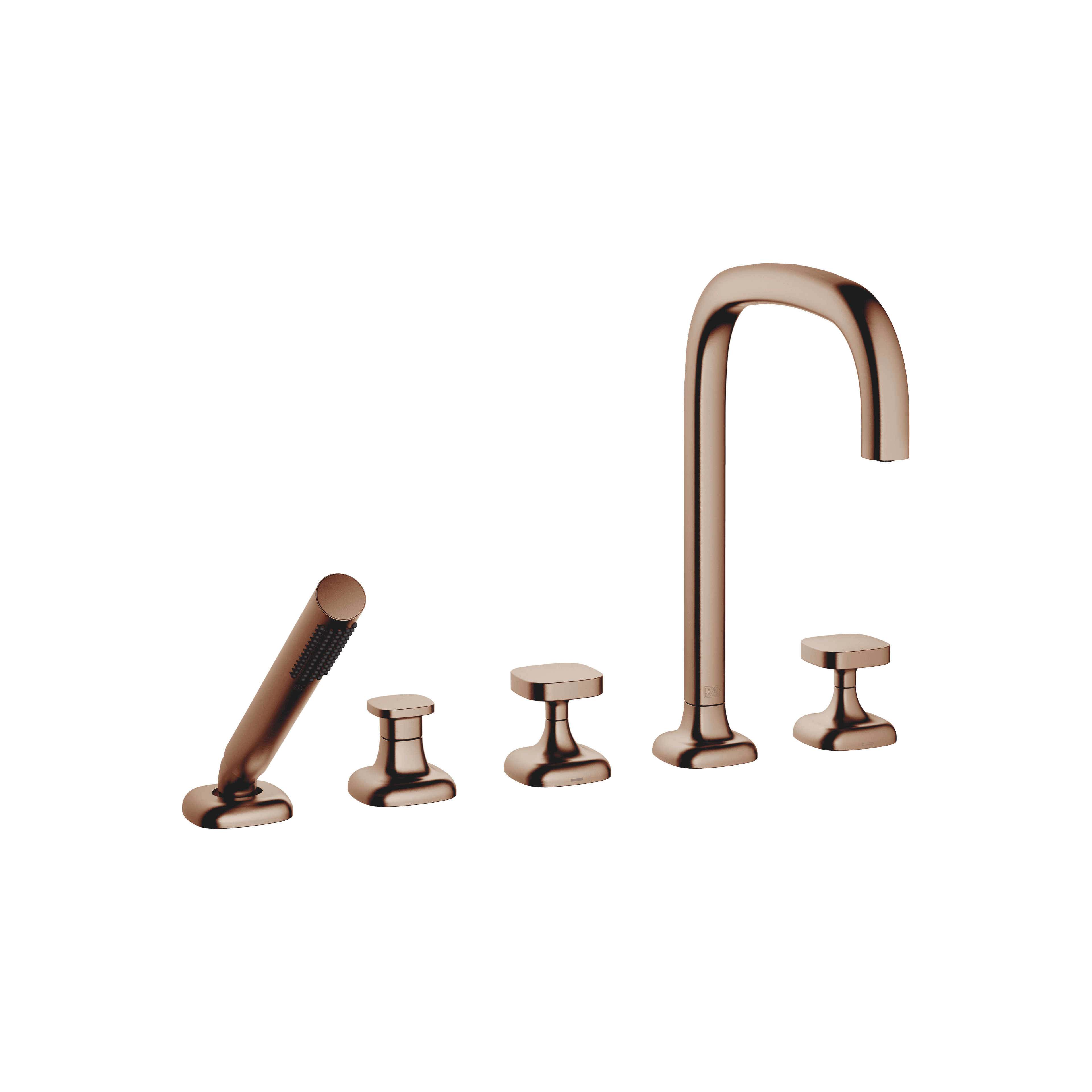 COYA Five-hole bath mixer for deck mounting with diverter in Brushed Bronze (PVD)