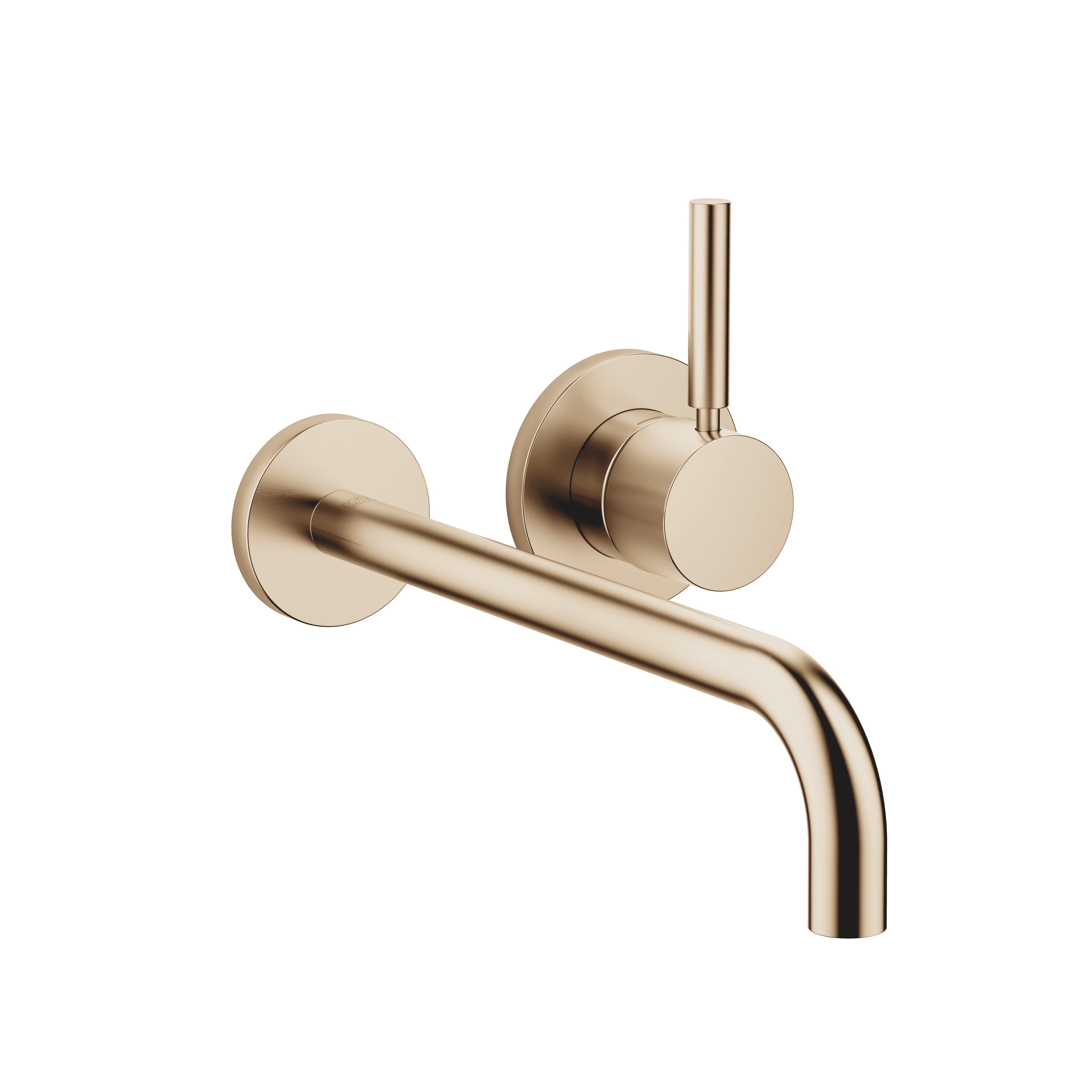 META Wall-mounted single-lever basin mixer with individual rosettes in Brushed Light Gold (PVD)