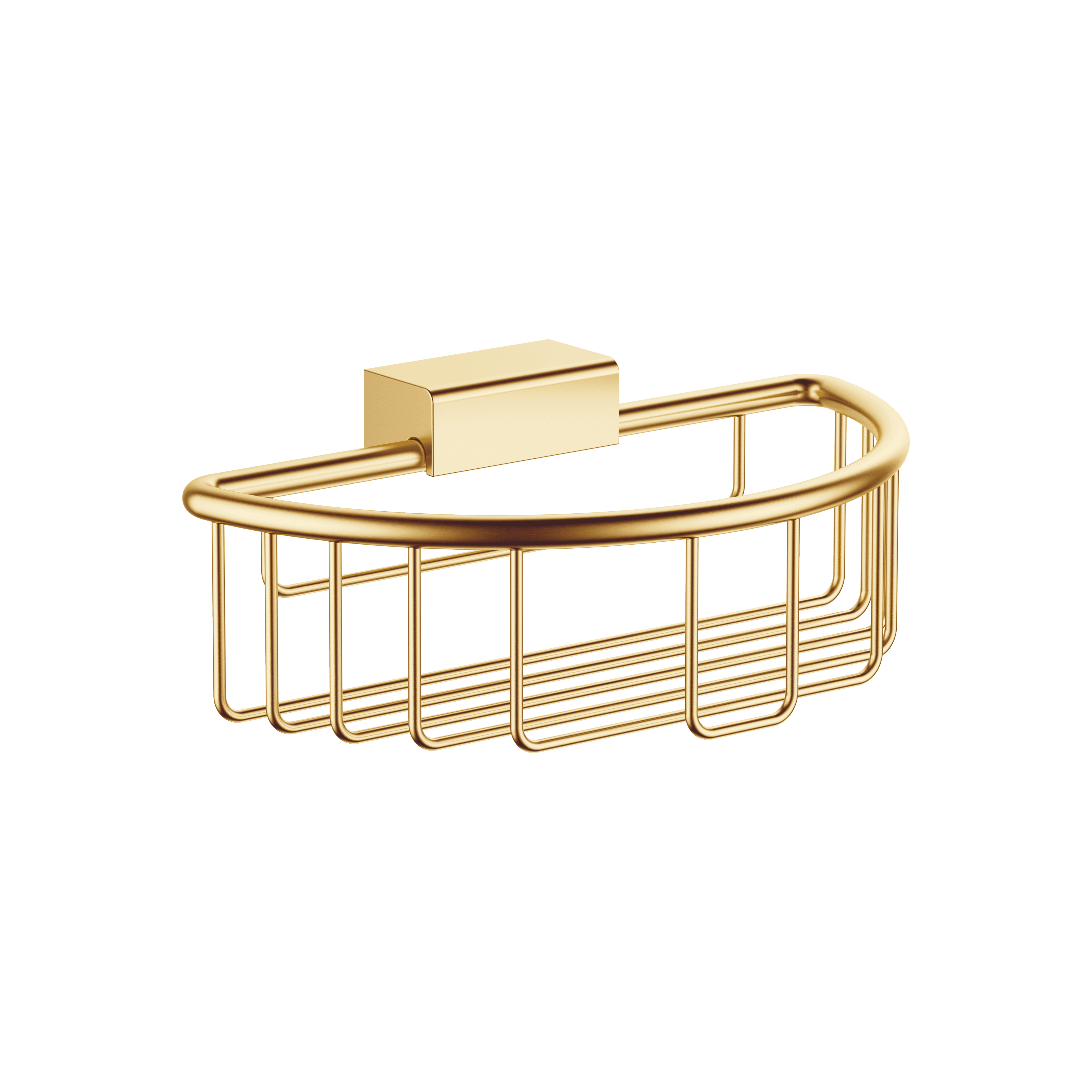 Shower basket for wall mounting in Brushed Durabrass (23kt Gold)