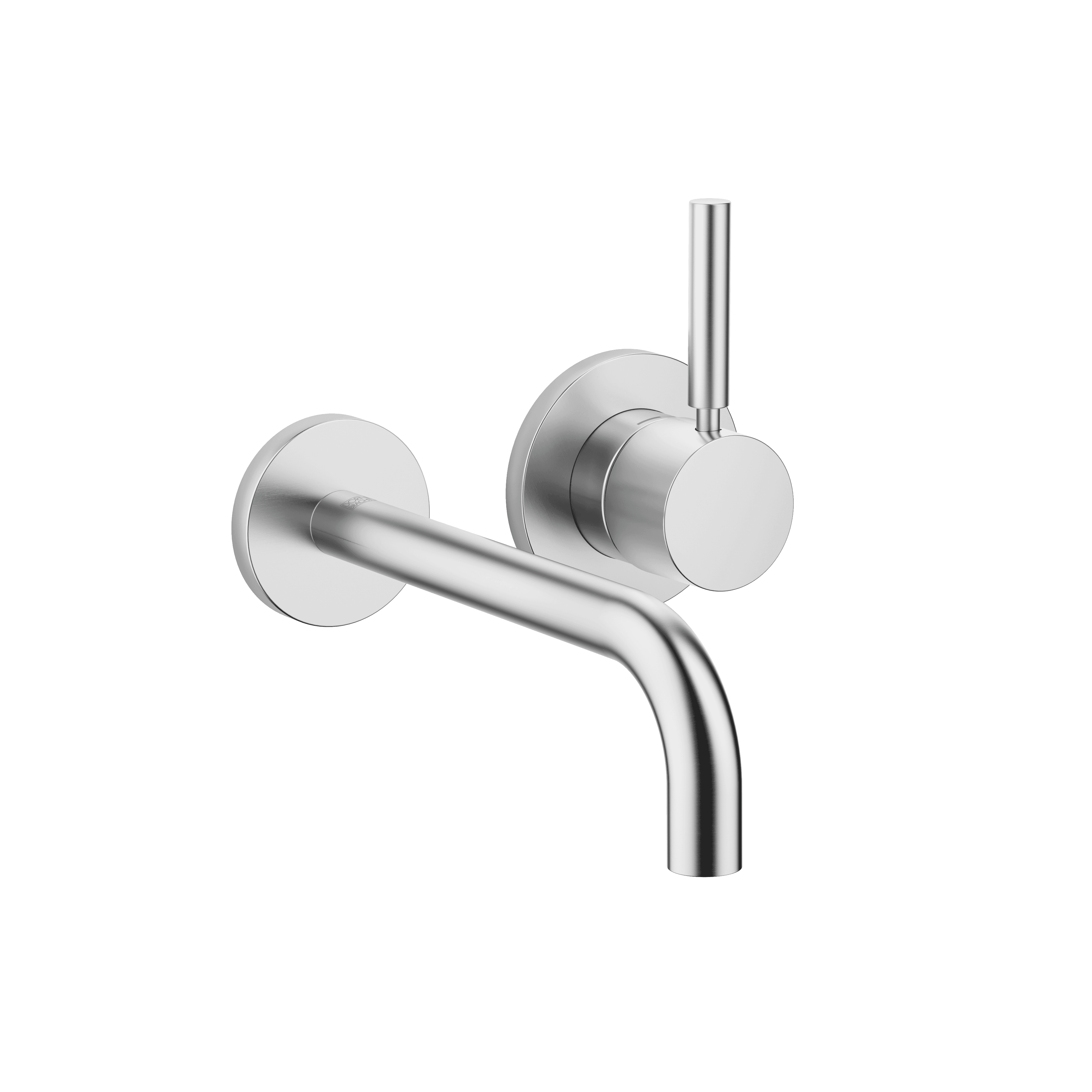 META Wall-mounted single-lever basin mixer with individual rosettes in Brushed Chrome
