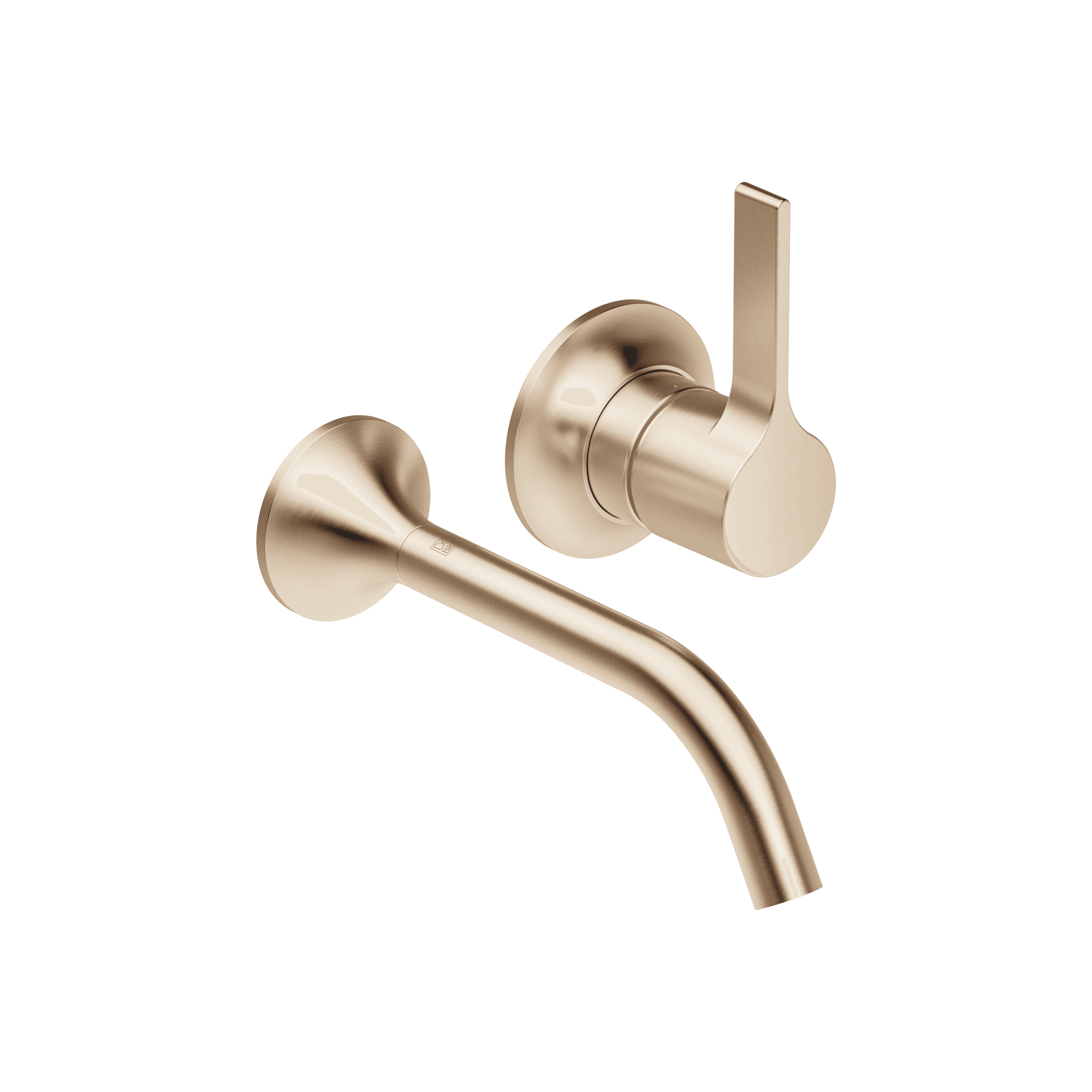 VAIA Wall-mounted single-lever basin mixer without pop-up waste in Brushed Champagne (22kt Gold)