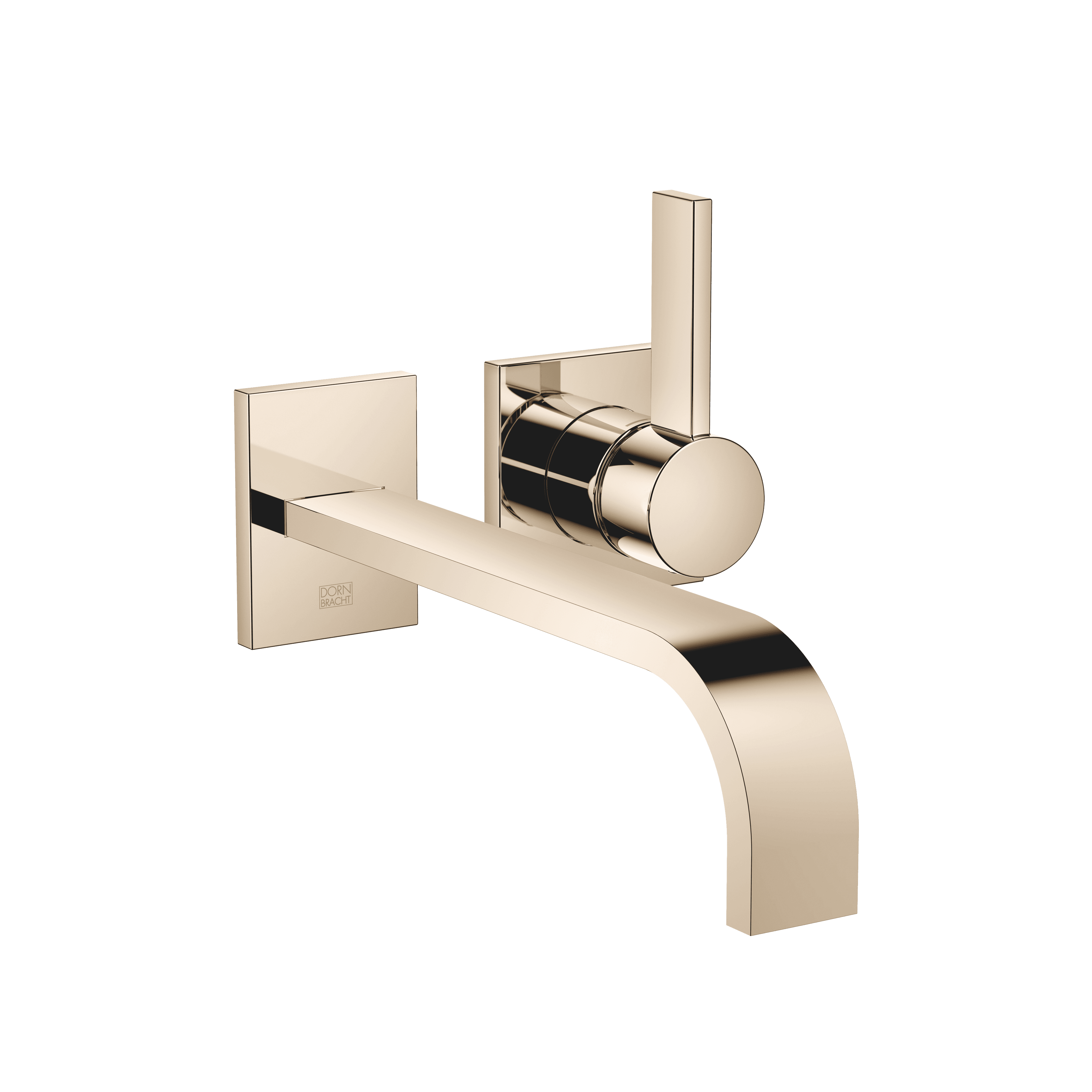 MEM Wall-mounted single-lever basin mixer without pop-up waste in Champagne (22kt Gold)