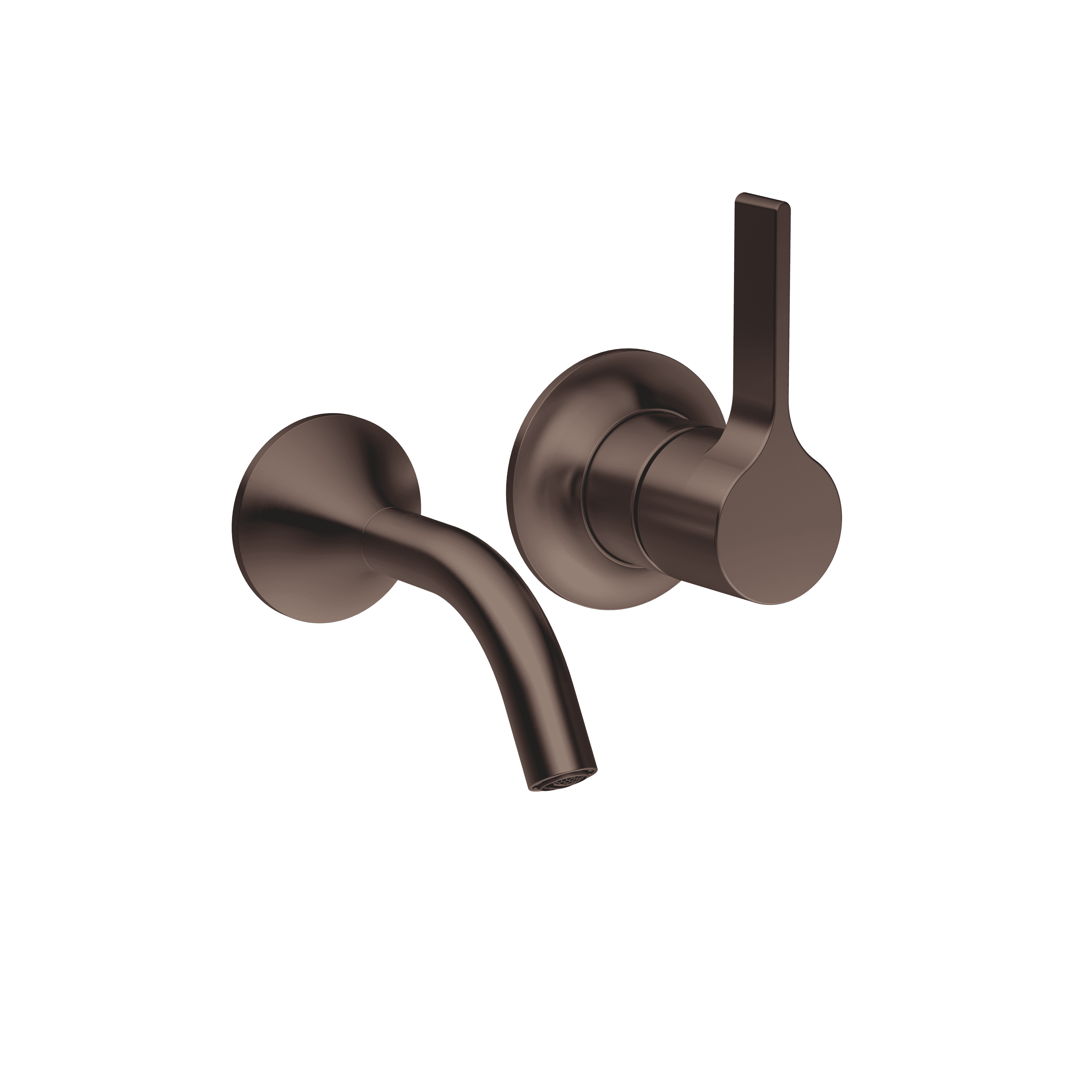 VAIA Wall-mounted single-lever basin mixer without pop-up waste in Brushed Dark Bronze (PVD)
