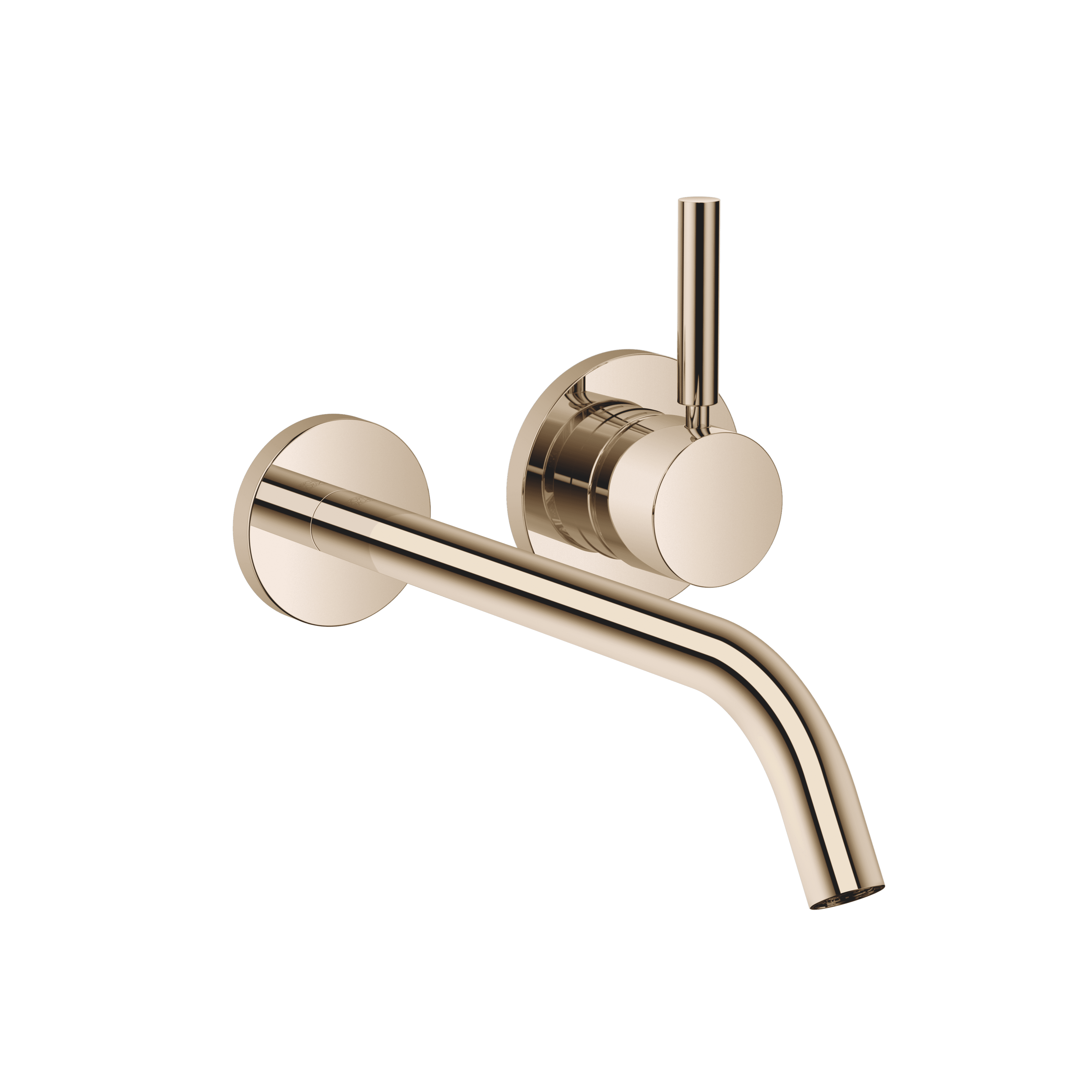 META Wall-mounted single-lever basin mixer without pop-up waste in Light Gold (PVD)