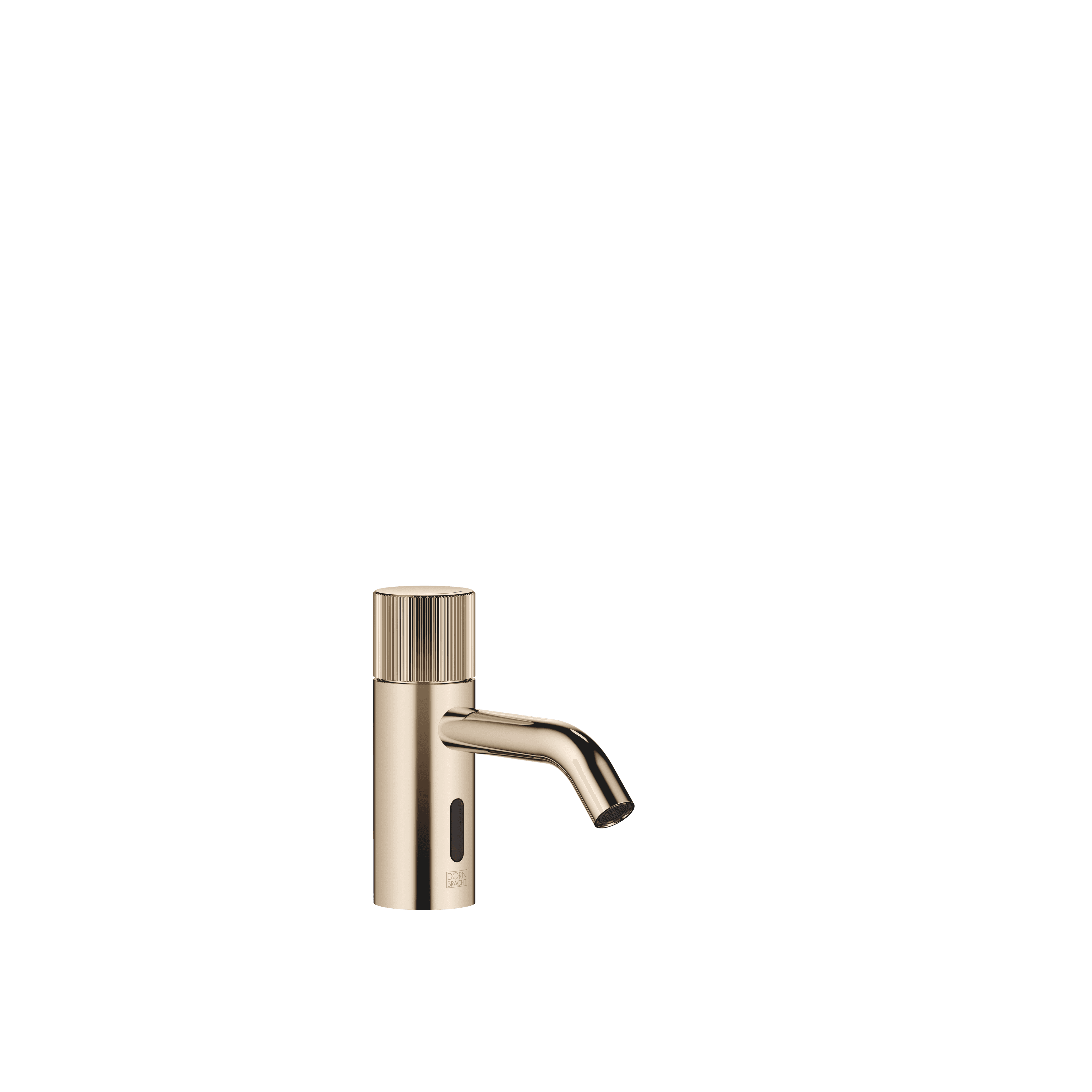META Touchfree Washstand fitting with electronic opening and closing function without pop-up waste in Light Gold (PVD)