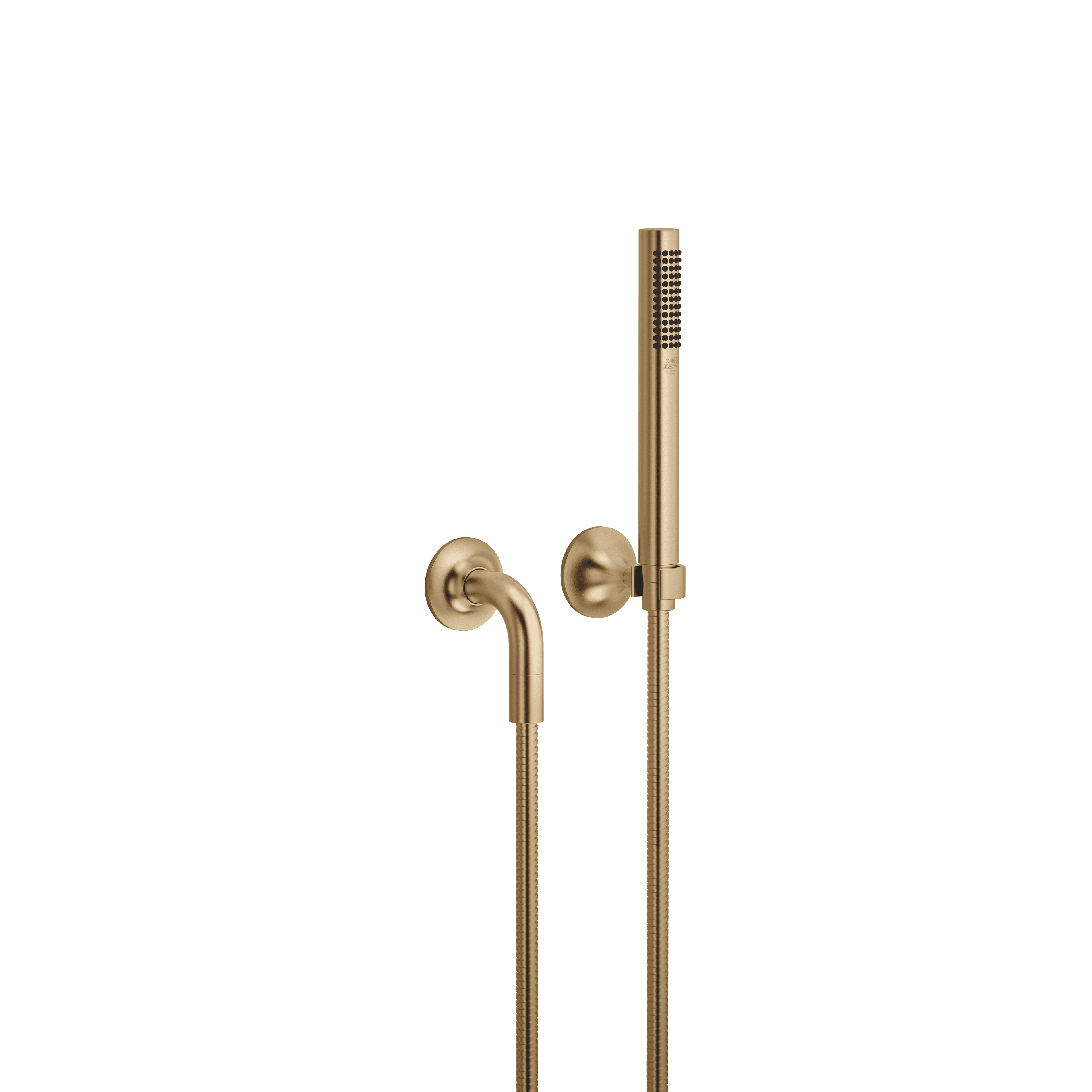 VAIA Hand shower set with individual rosettes FlowReduce in Brushed Dark Brass (PVD)