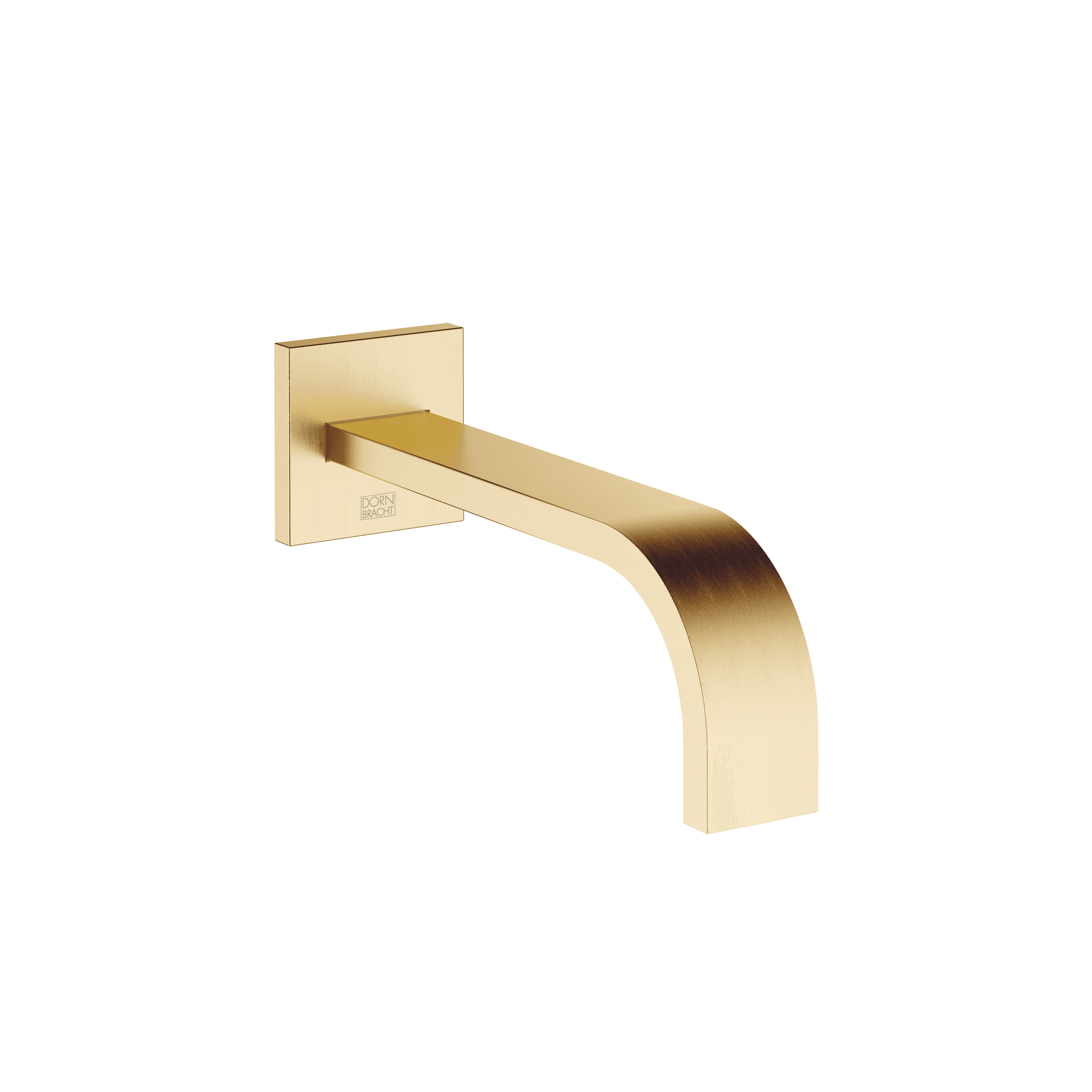 MEM Wall-mounted basin spout without pop-up waste in Brushed Durabrass (23kt Gold)