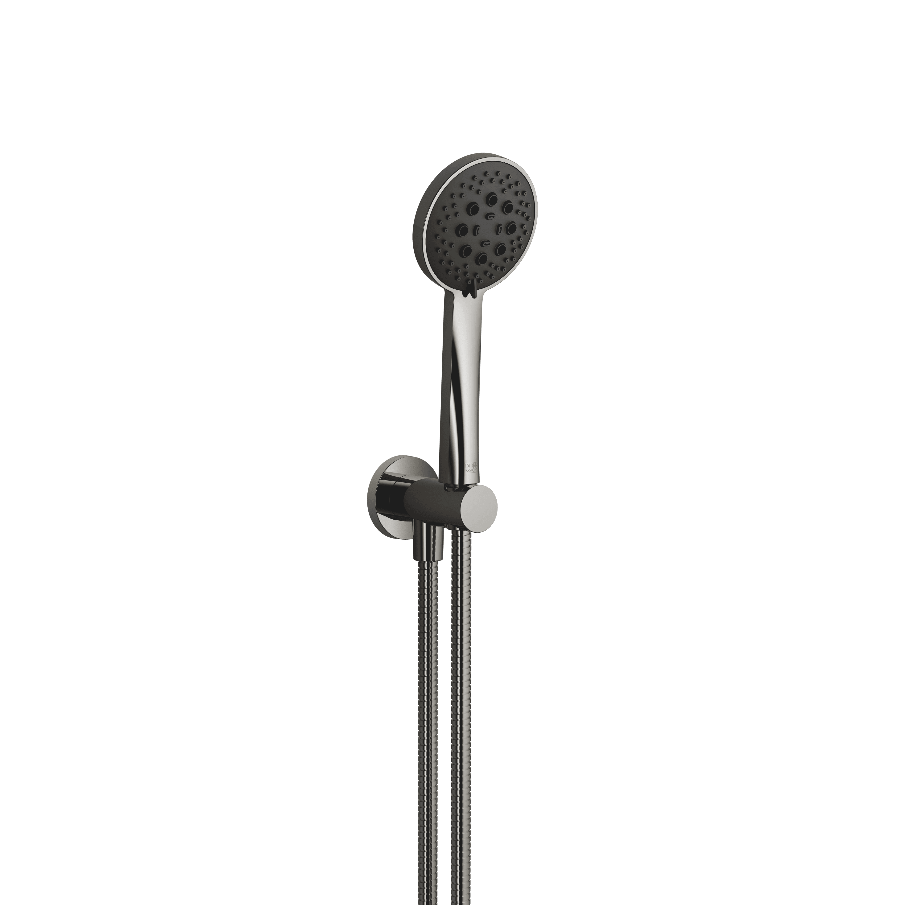 Hand shower set with integrated shower holder in Dark Chrome