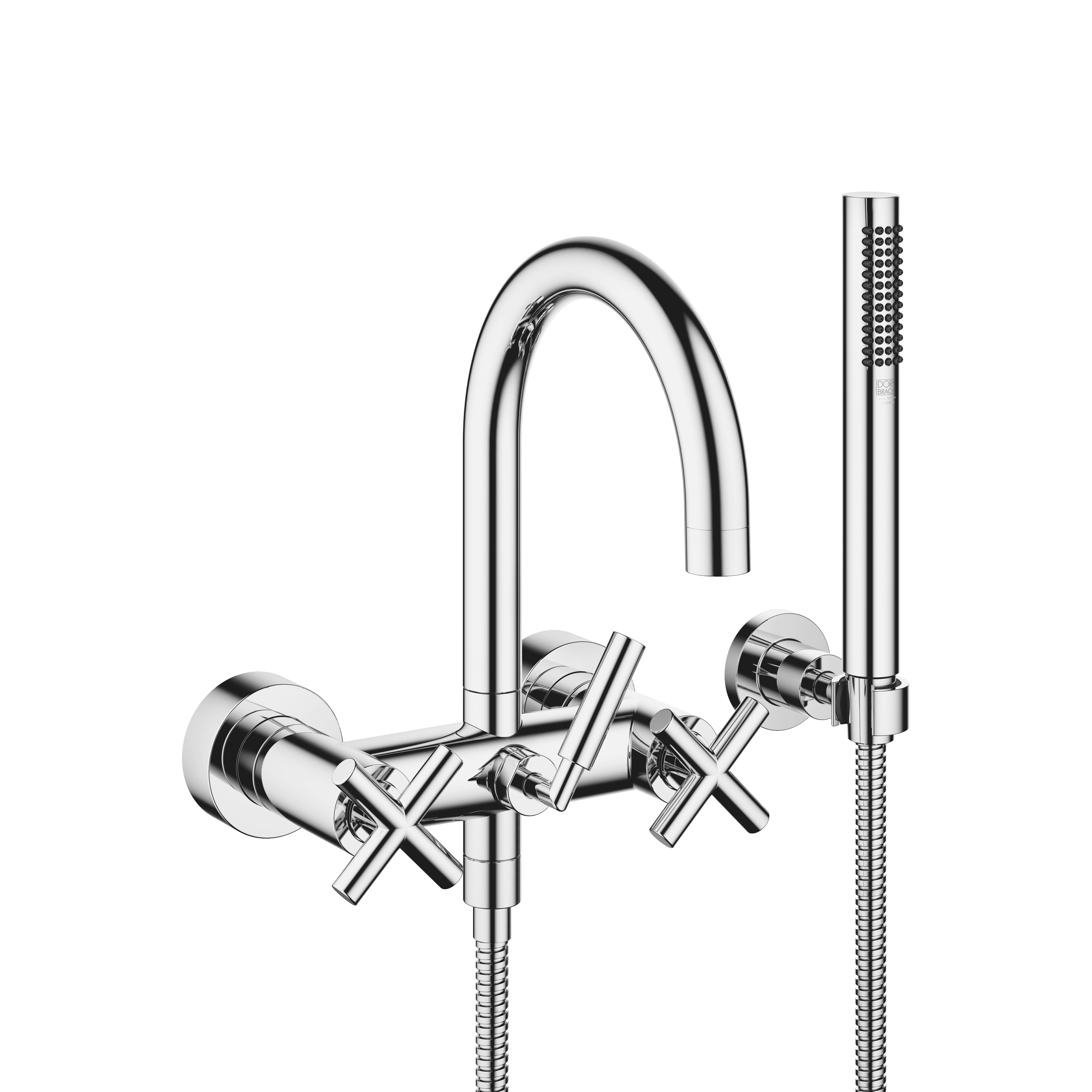 TARA Bath mixer for wall mounting with hand shower set