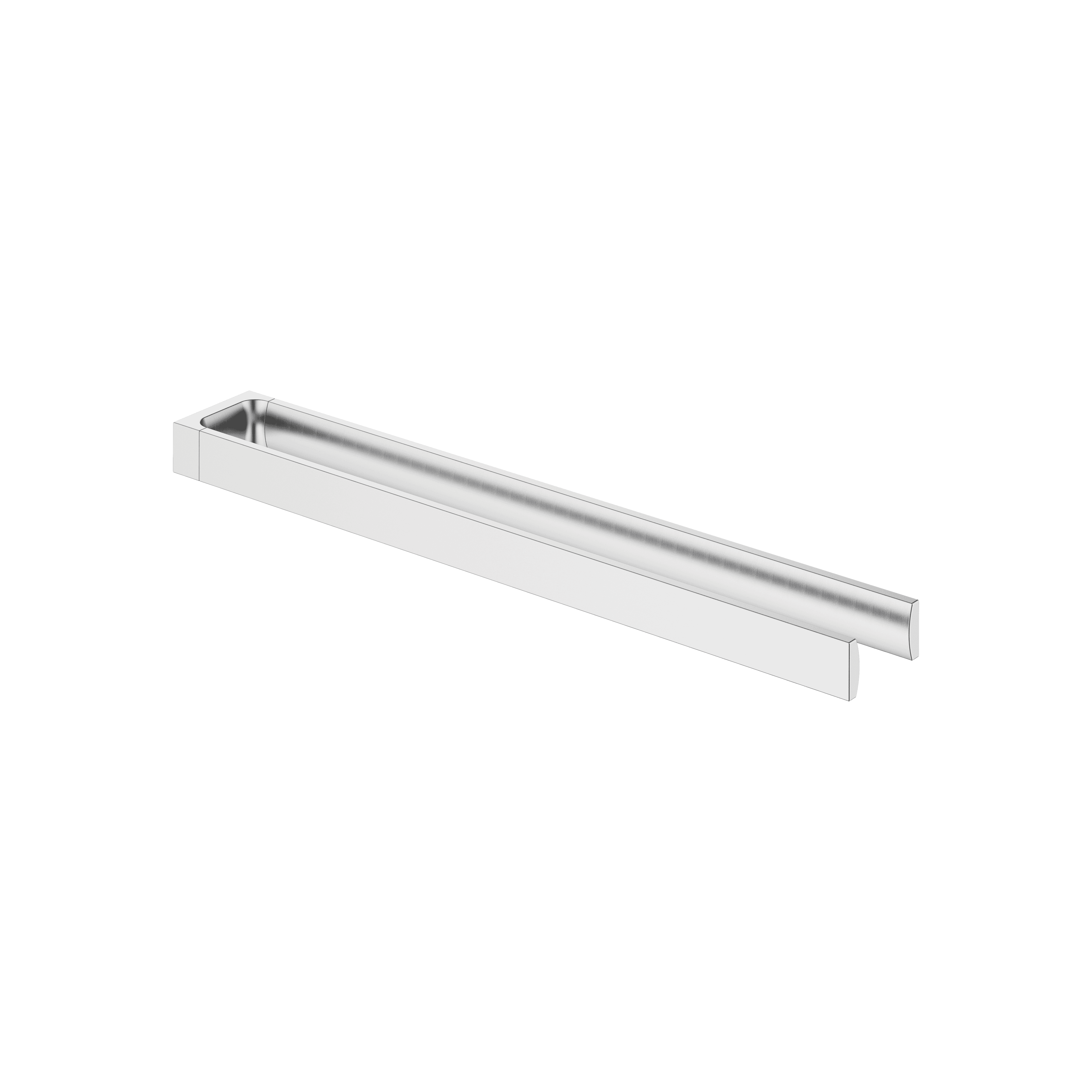 Towel bar in two parts non-swivel in Brushed Chrome