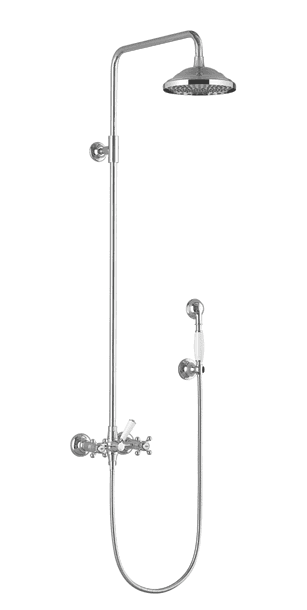 MADISON Shower pipe with shower mixer without hand shower 200 mm in Brushed Dark Bronze (PVD)