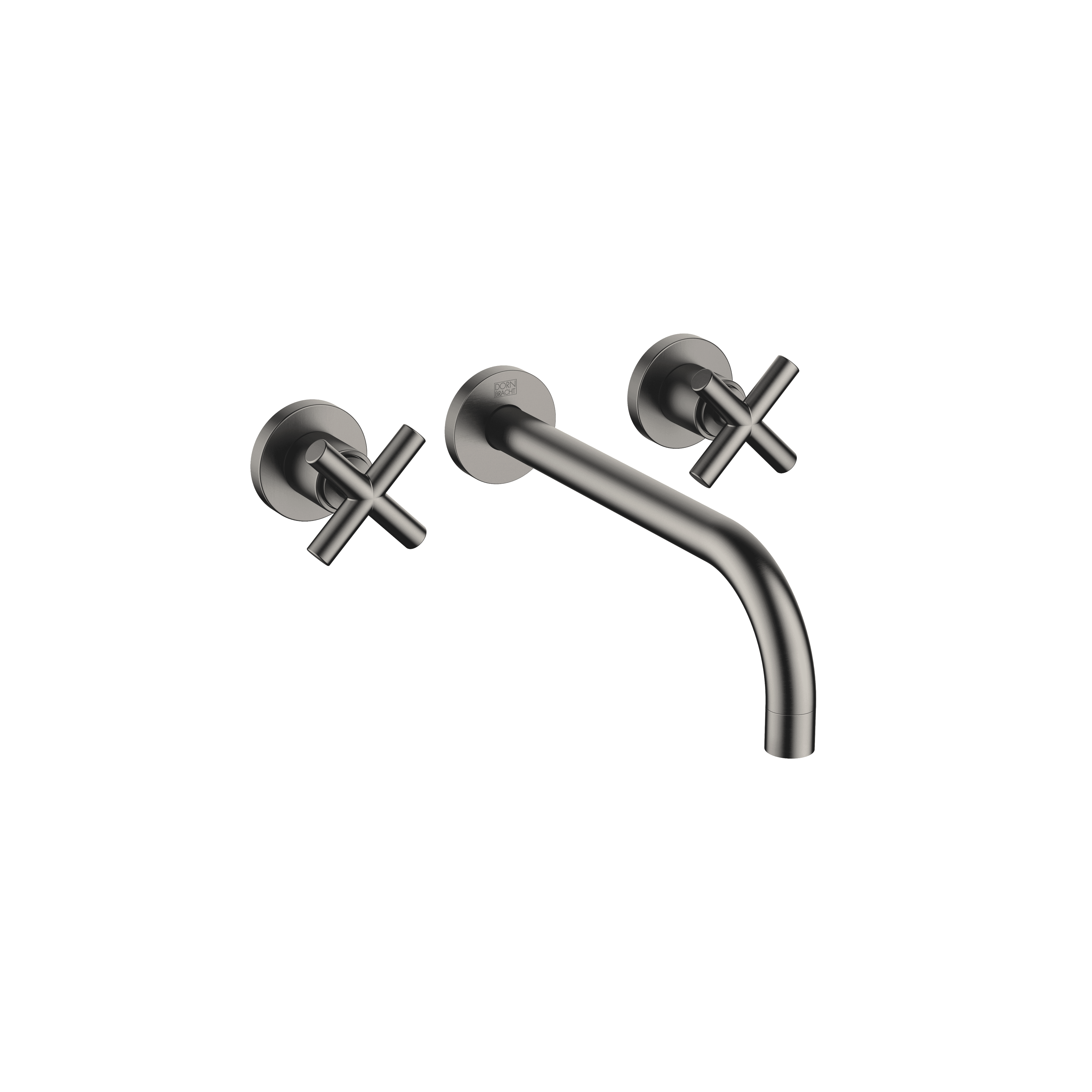 TARA Wall-mounted basin mixer without pop-up waste in Brushed Dark Platinum