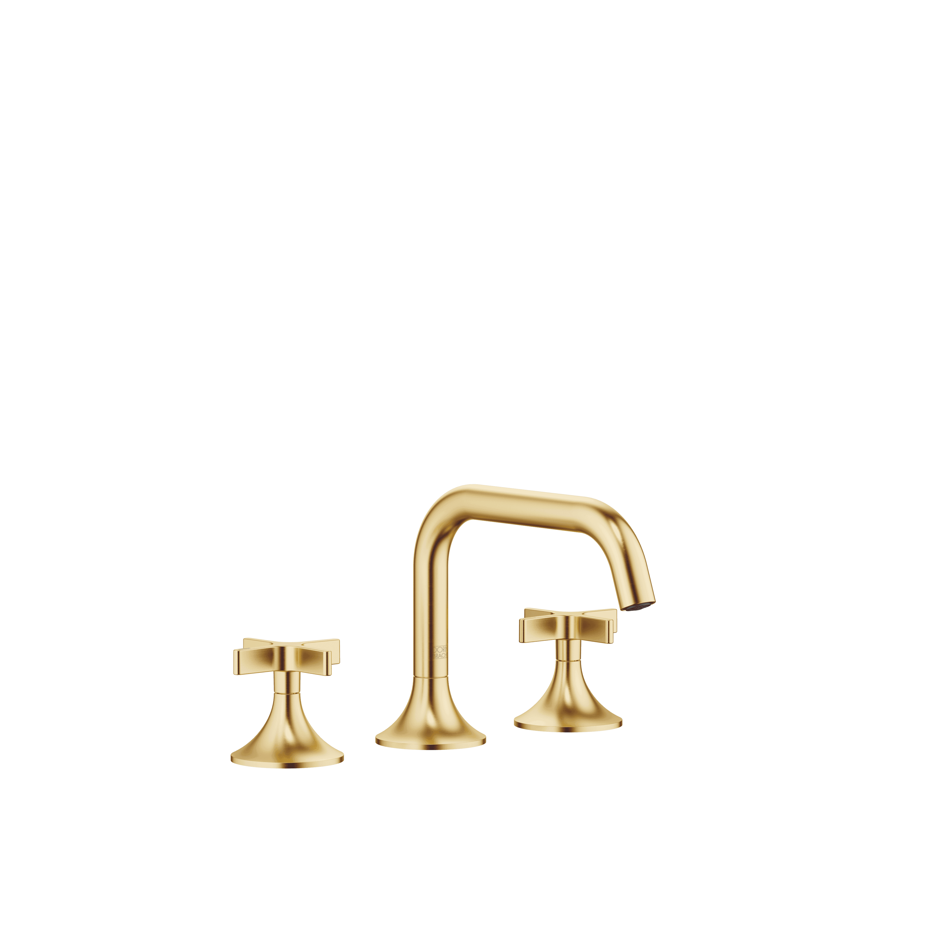 VAIA Three-hole basin mixer with pop-up waste in Brushed Durabrass (23kt Gold)