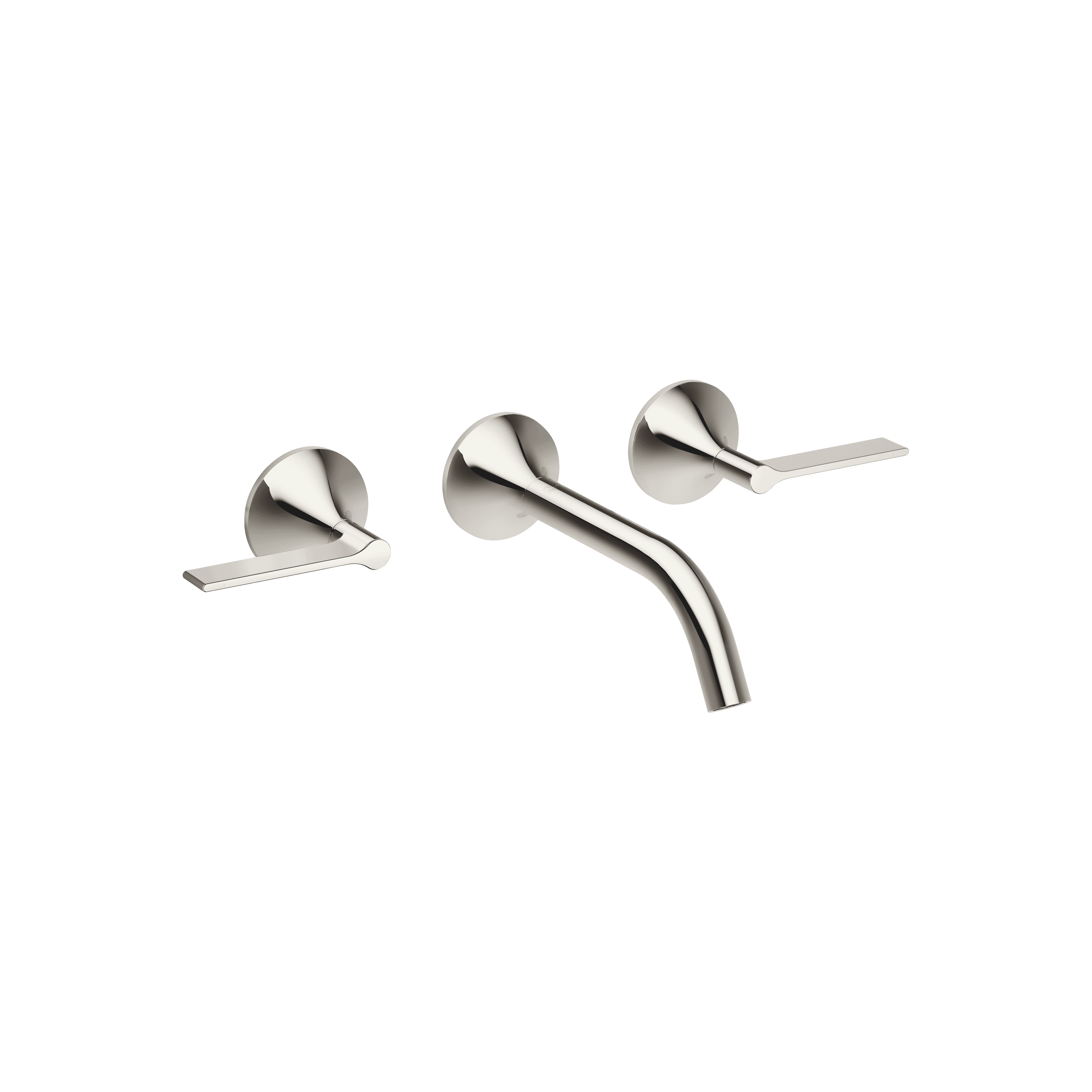 VAIA Wall-mounted basin mixer without pop-up waste in Platinum