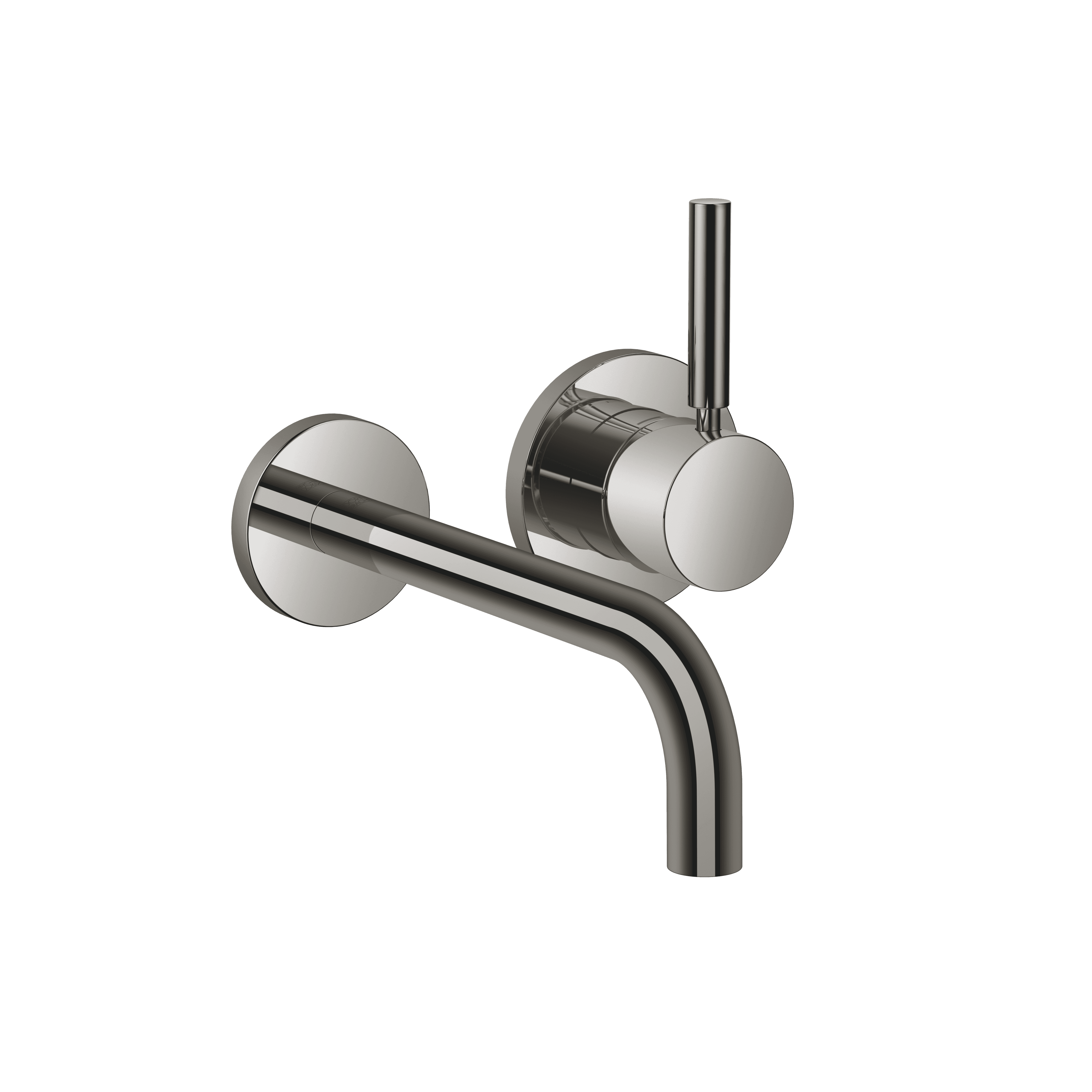 META Wall-mounted single-lever basin mixer with individual rosettes in Dark Chrome