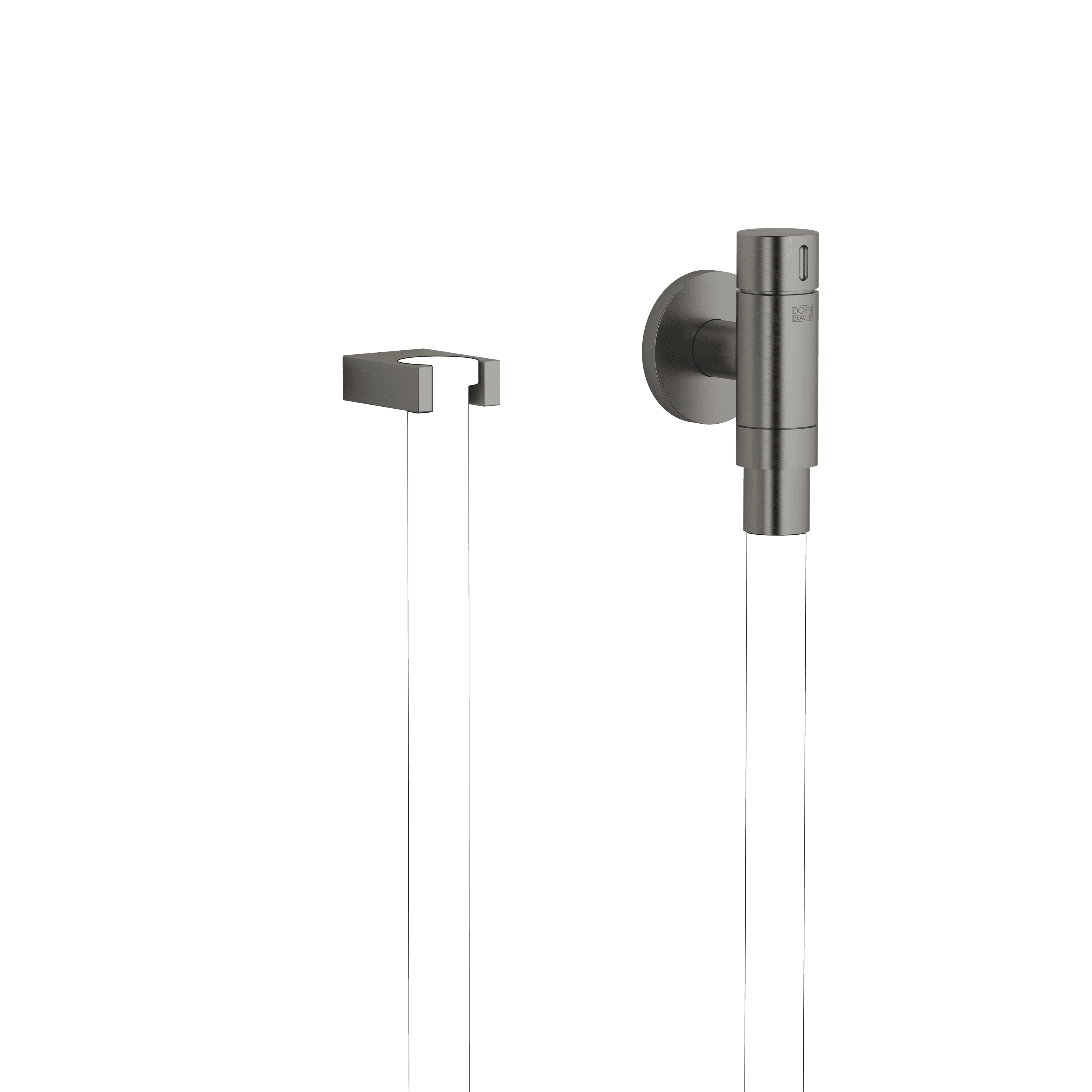WATER TUBE Kneipp wall elbow with hose holder with individual rosettes in Brushed Dark Platinum