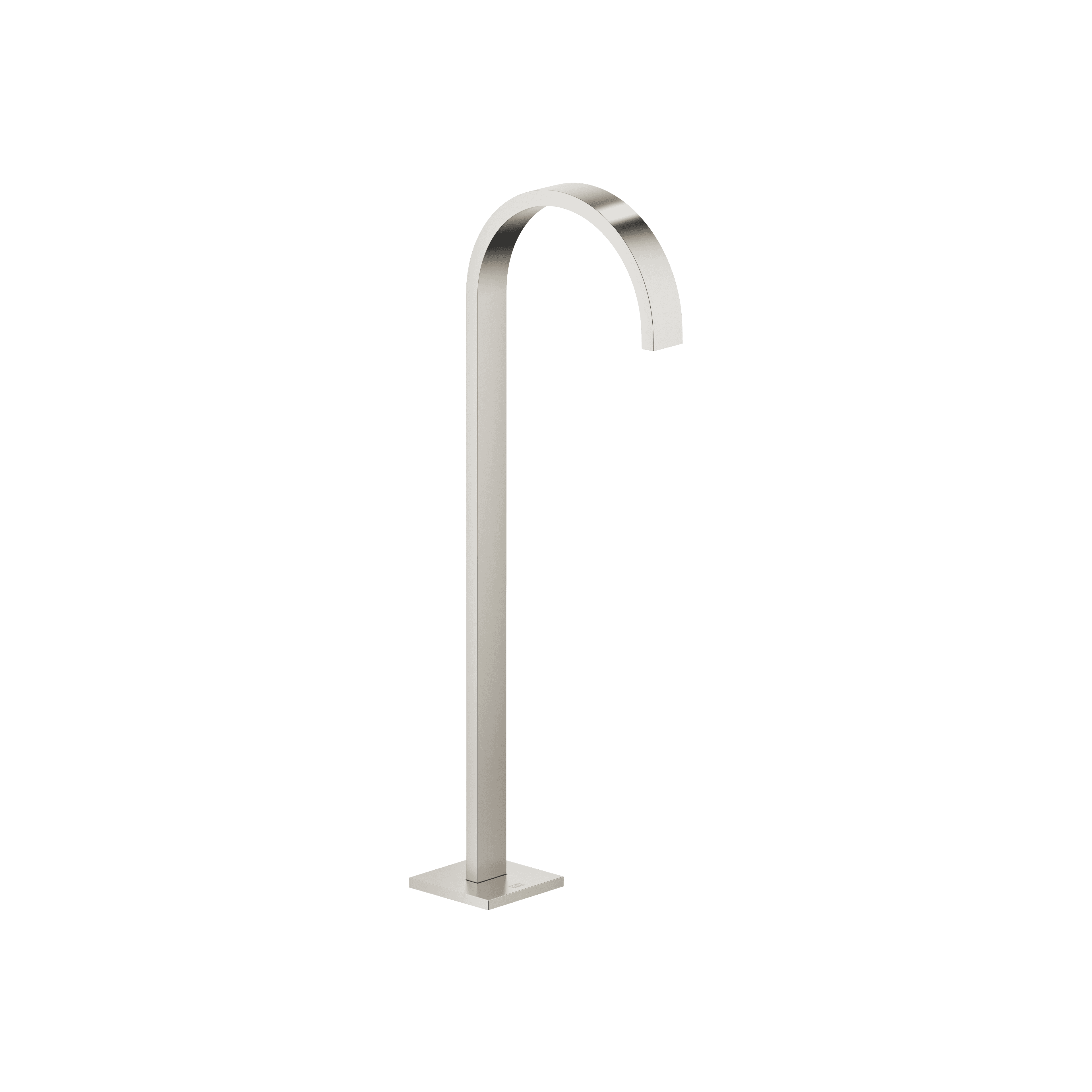 MEM Bath spout without diverter for free-standing assembly in Brushed Platinum