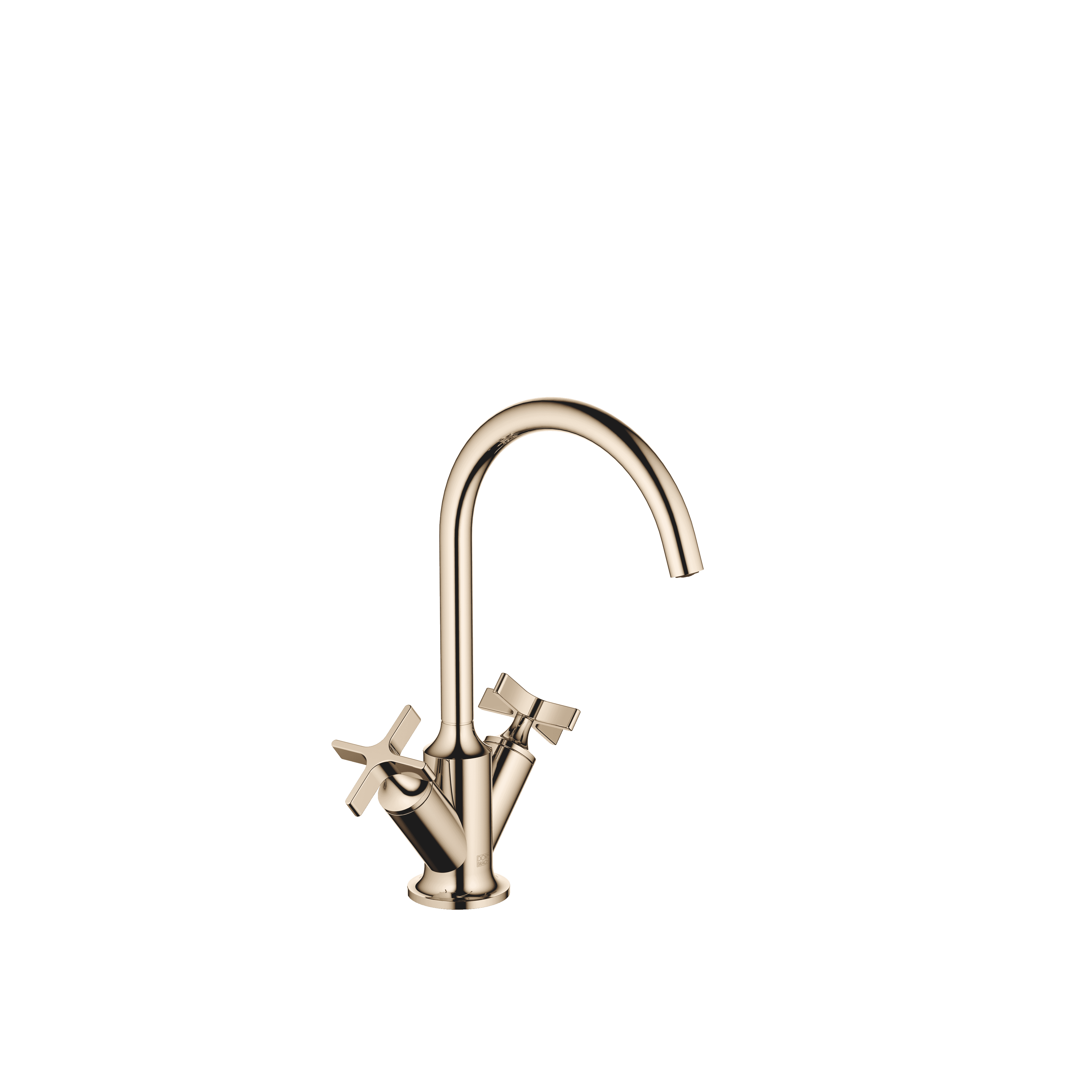 VAIA Single-hole basin mixer with pop-up waste in Champagne (22kt Gold)