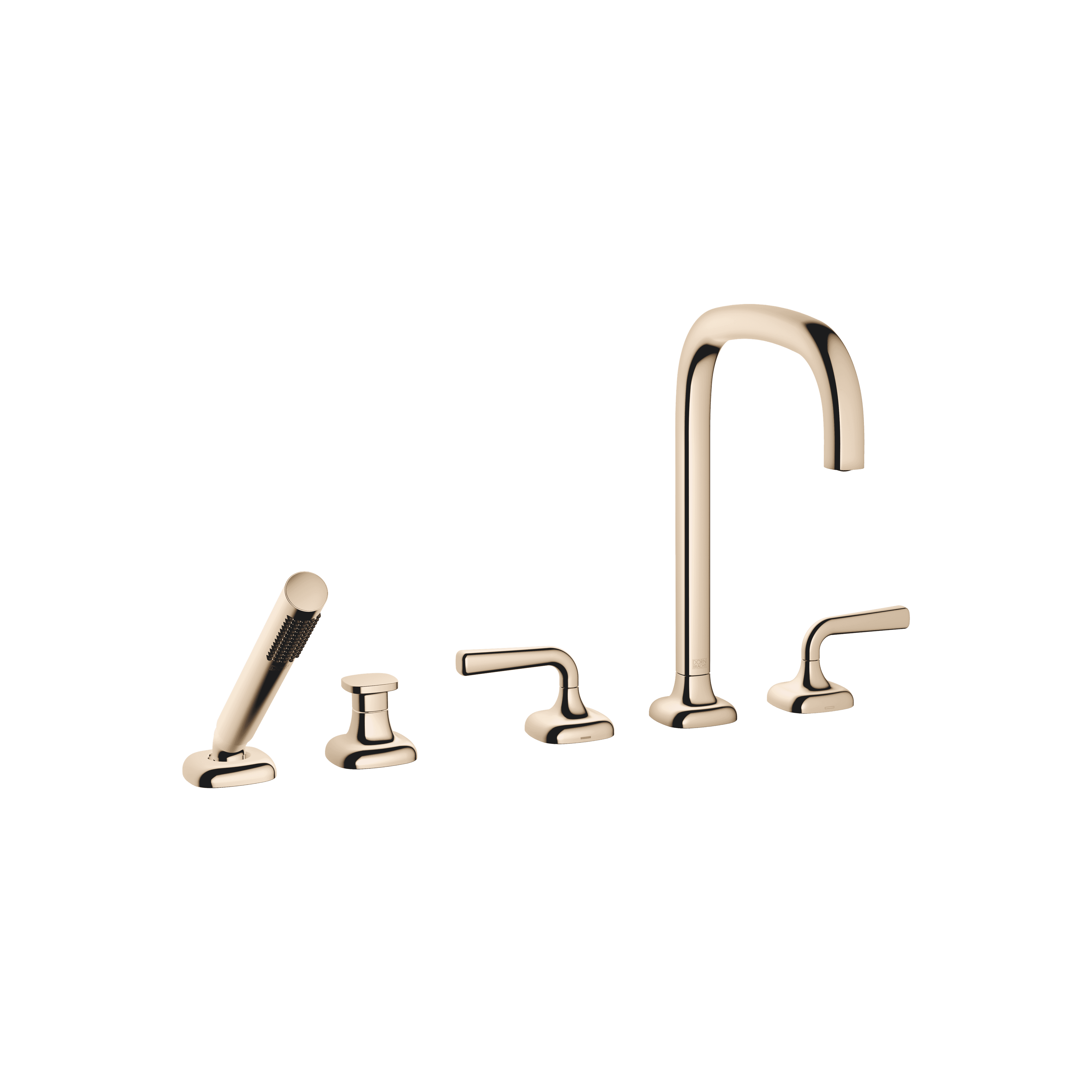 COYA Five-hole bath mixer for deck mounting with diverter in Champagne (22kt Gold)