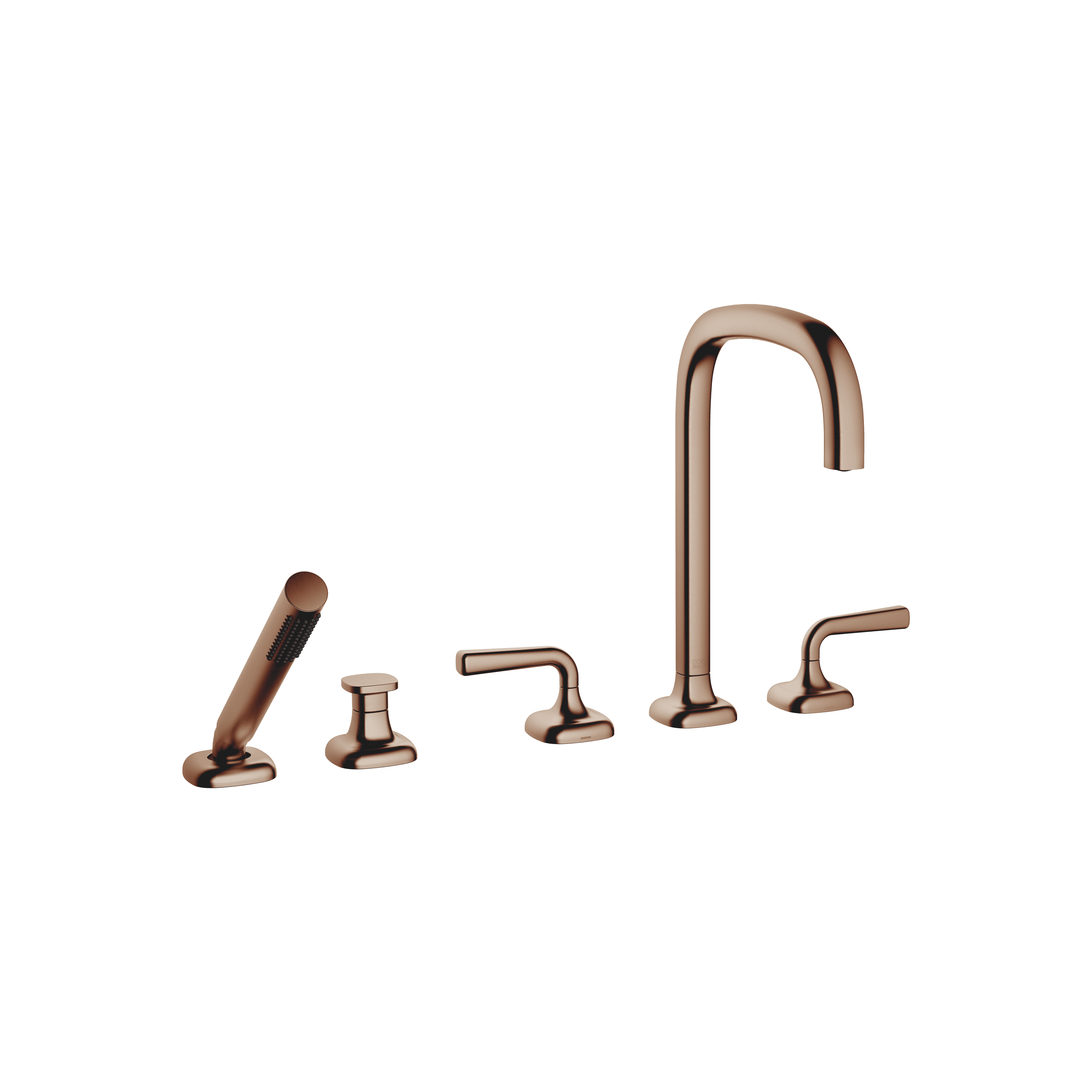 COYA Five-hole bath mixer for deck mounting with diverter in Brushed Bronze (PVD)