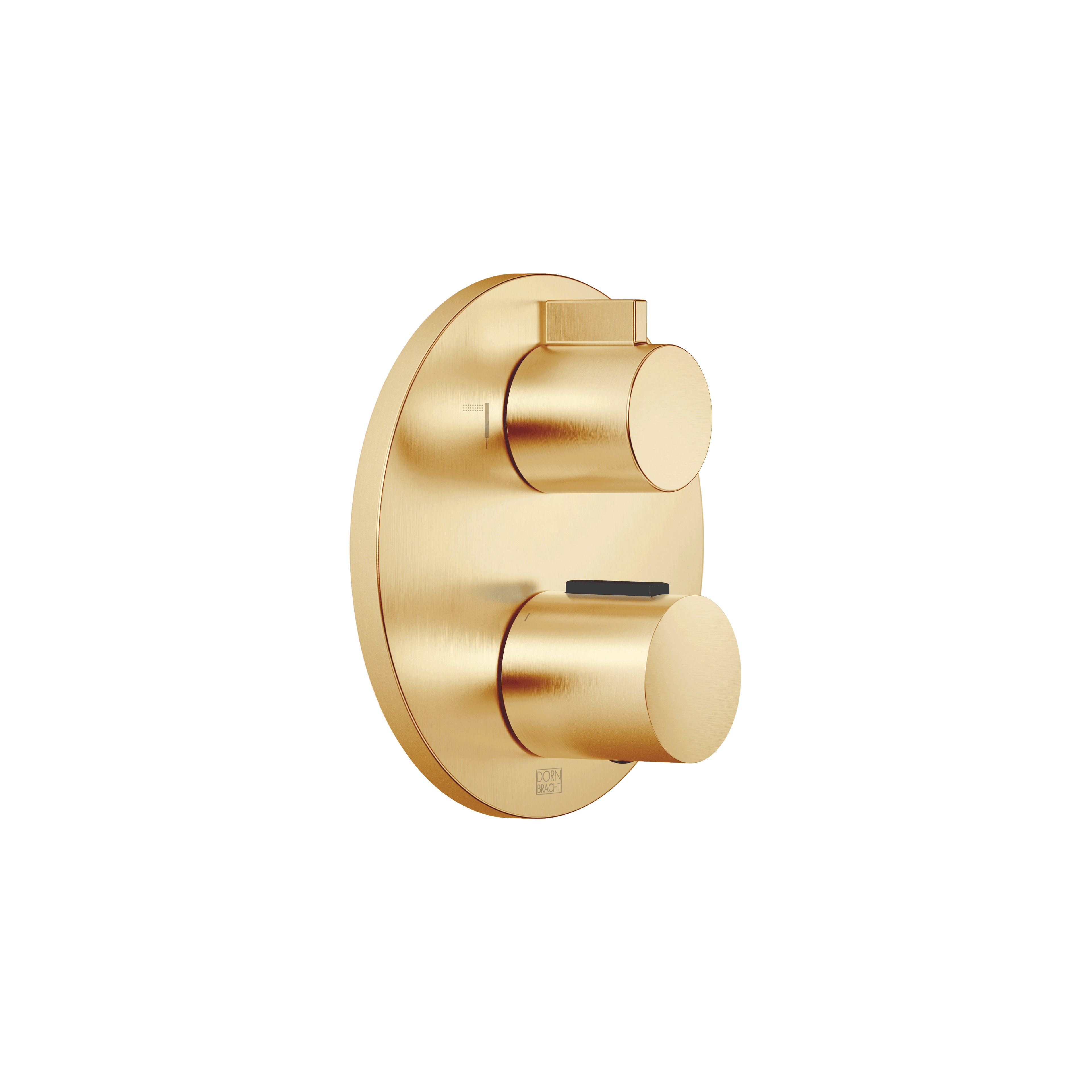 Concealed thermostat with two function volume control in Brushed Durabrass (23kt Gold)