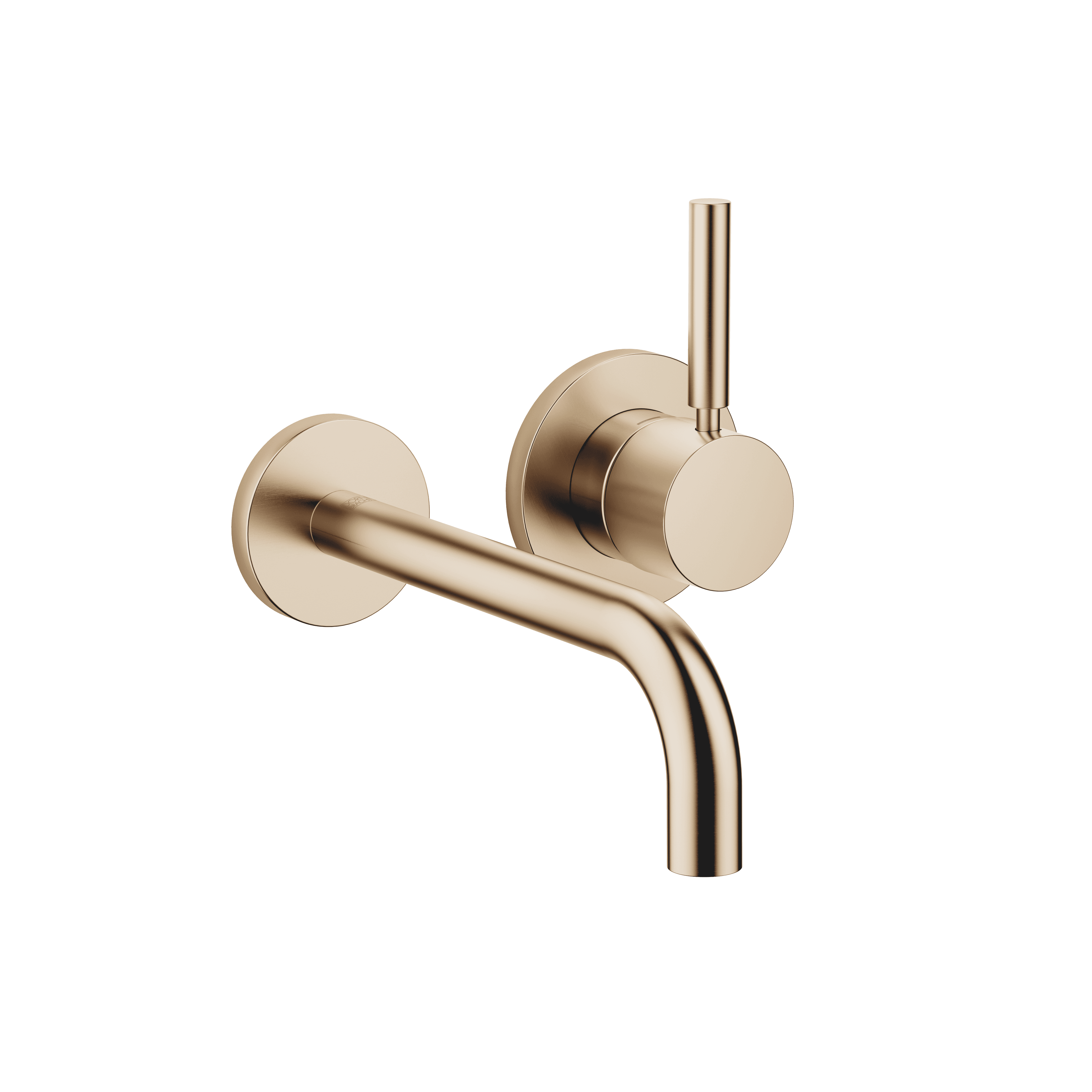 META Wall-mounted single-lever basin mixer with individual rosettes in Brushed Light Gold (PVD)