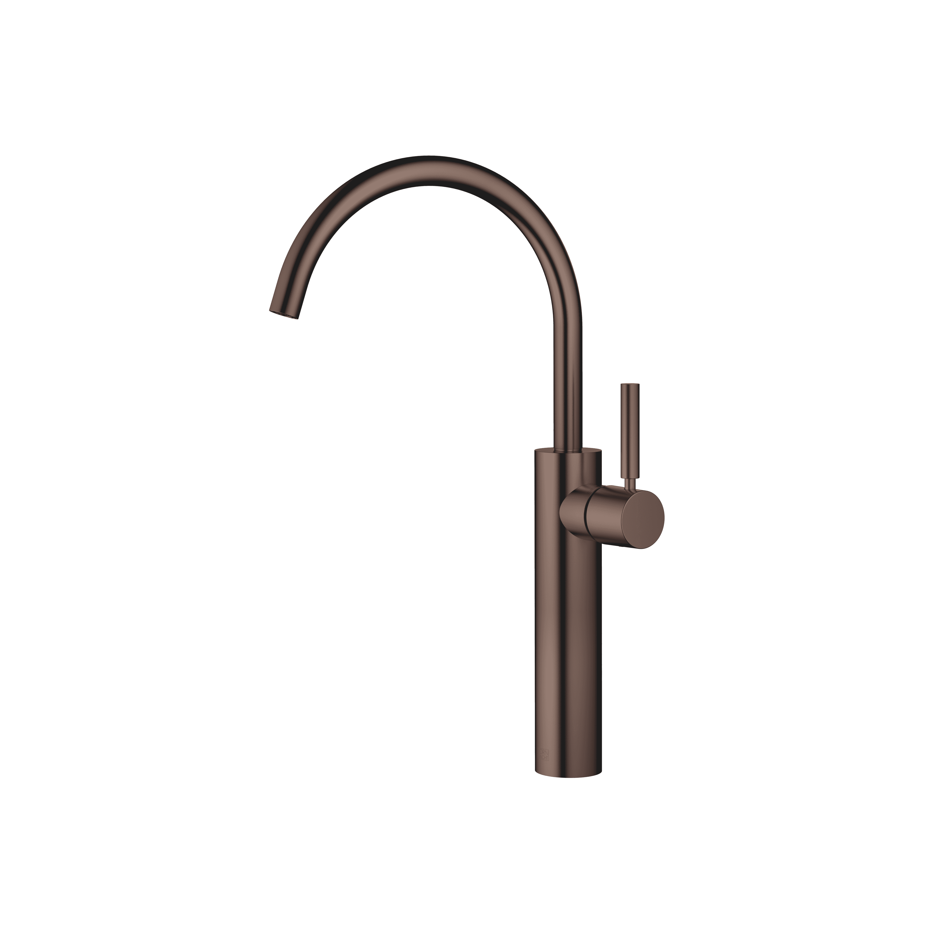 META Single-lever basin mixer with raised base without pop-up waste in Brushed Dark Bronze (PVD)