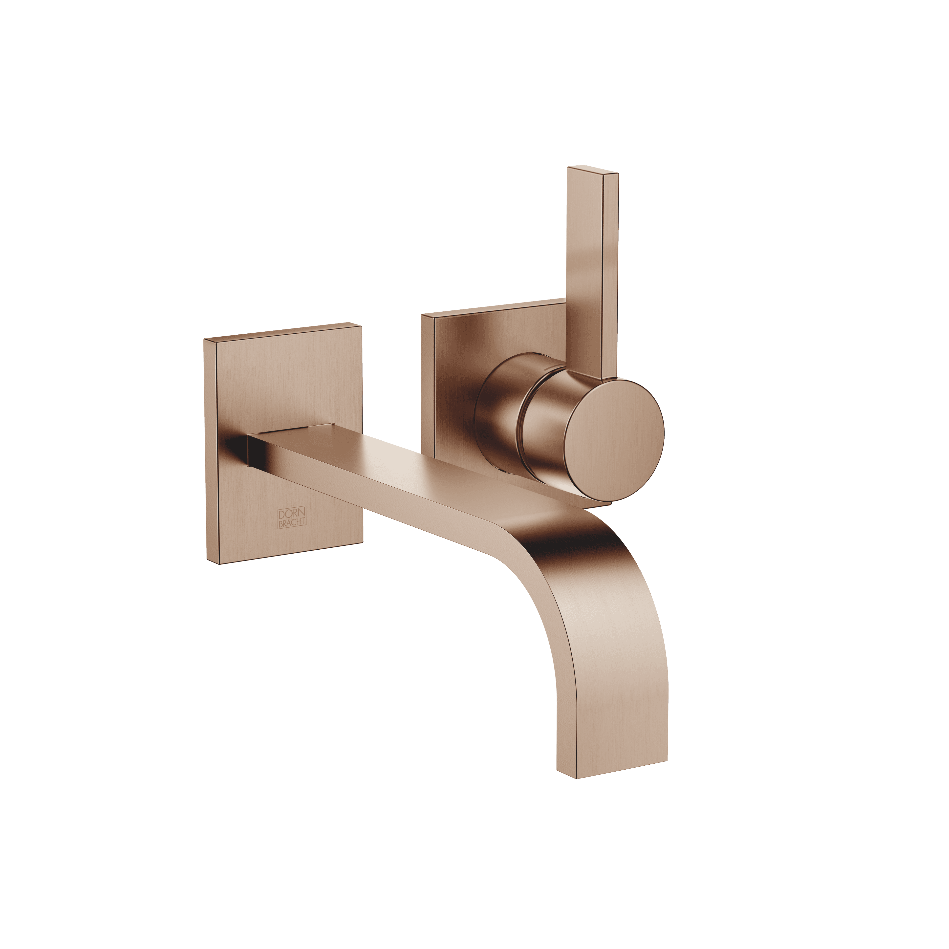 MEM Wall-mounted single-lever basin mixer without pop-up waste in Brushed Bronze (PVD)