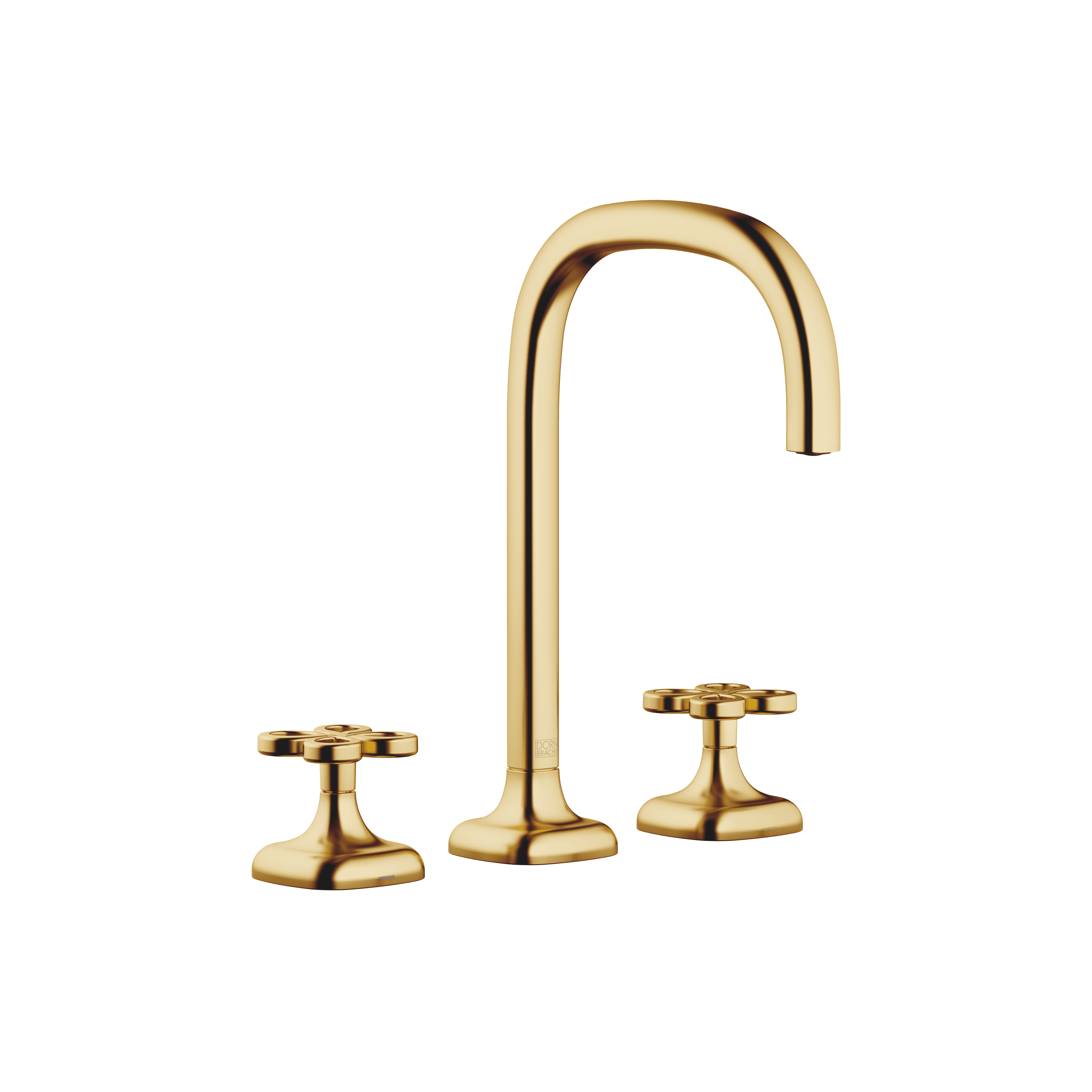 Three-hole basin mixer with pop-up waste in Brushed Durabrass (23kt Gold)
